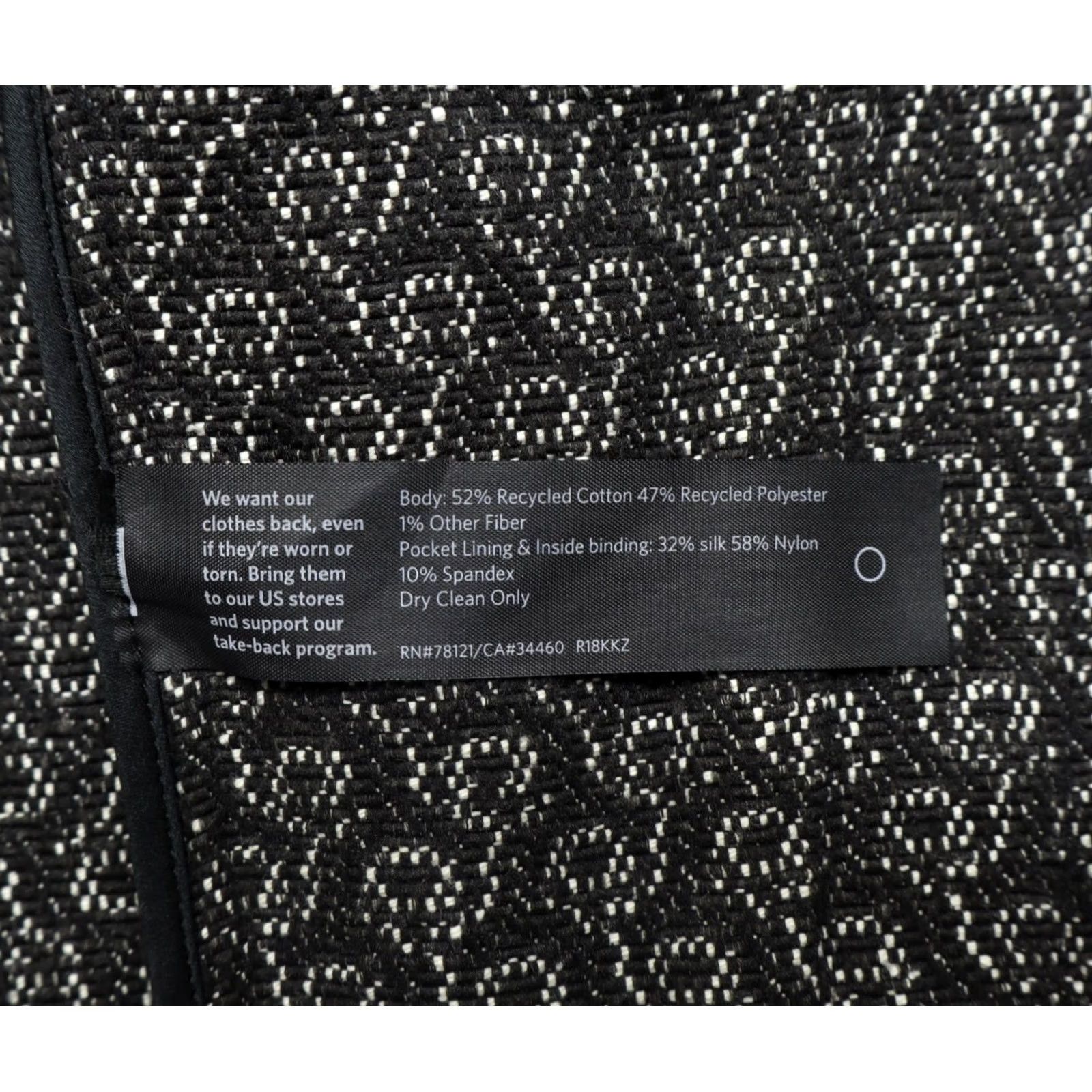 Eileen Fisher Eileen Fisher Rosette Jacquard Flight Jacket Black White Cotton Sz PS Jacket Women Square Pattern Jacquard Zipper Pockets Dry Clean Size S / US 4 / IT 40 - 6 Thumbnail