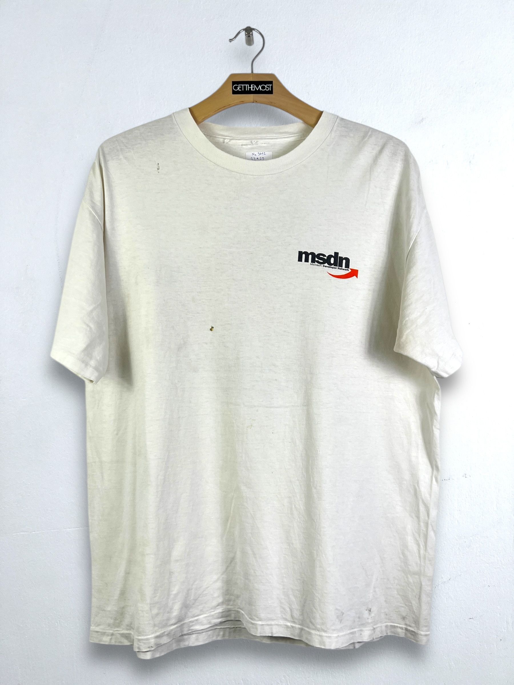 Vintage No.5012 Vintage 90s Microsoft MSDN Promo Graphic Tee Size US XL / EU 56 / 4 - 7 Thumbnail