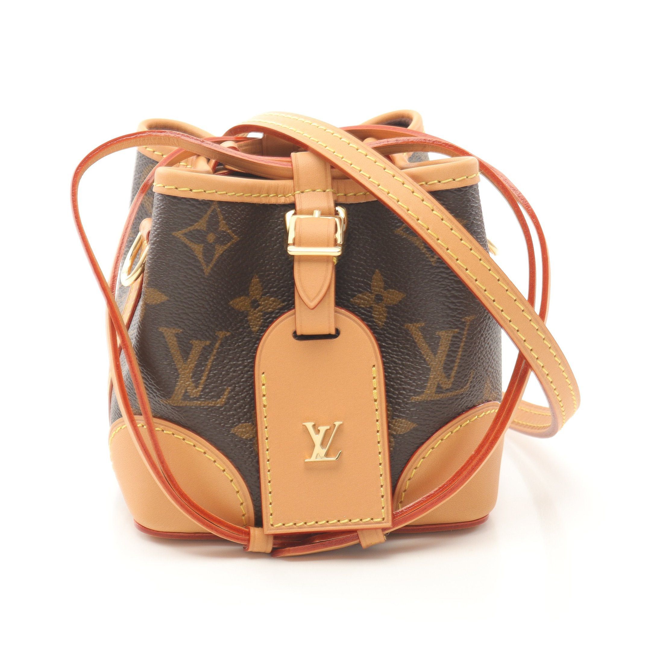 Louis Vuitton Noe Perth Monogram Shoulder Bag Leather Brown