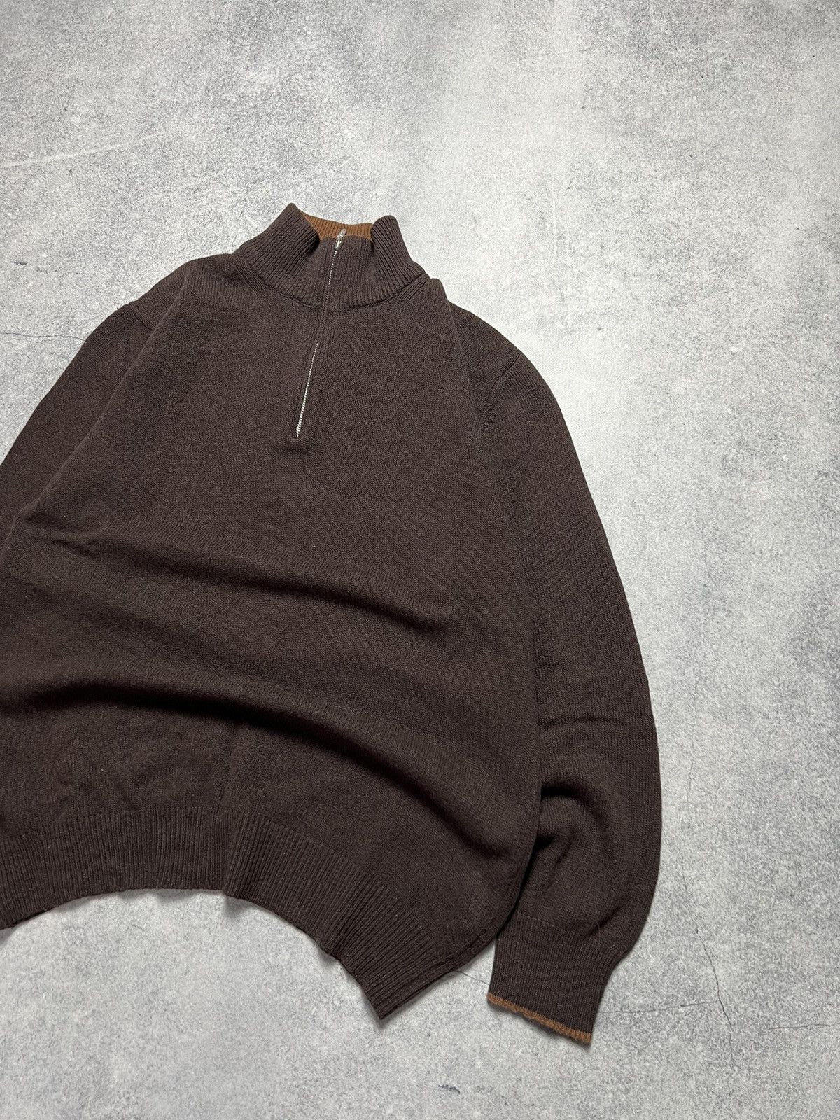 Boggi Vintage Boggi Faded 1/4 Zip Old Money Wool Knit Sweater Size US L / EU 52-54 / 3 - 3 Thumbnail