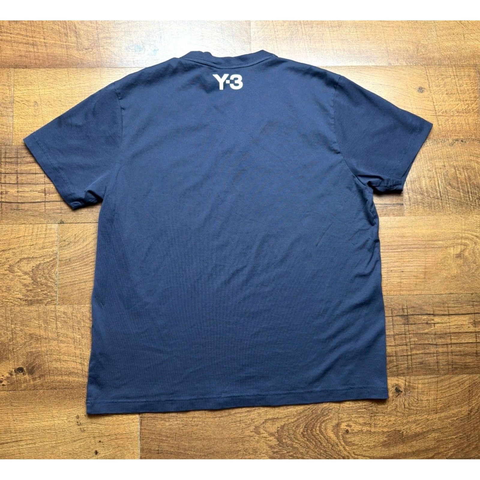 Y-3 VINTAGE Adidas Y-3 Yohji Yamamoto T Shirt Navy Blue Short Sleeve White V Neck Mens XL Size US XL / EU 56 / 4 - 2 Thumbnail