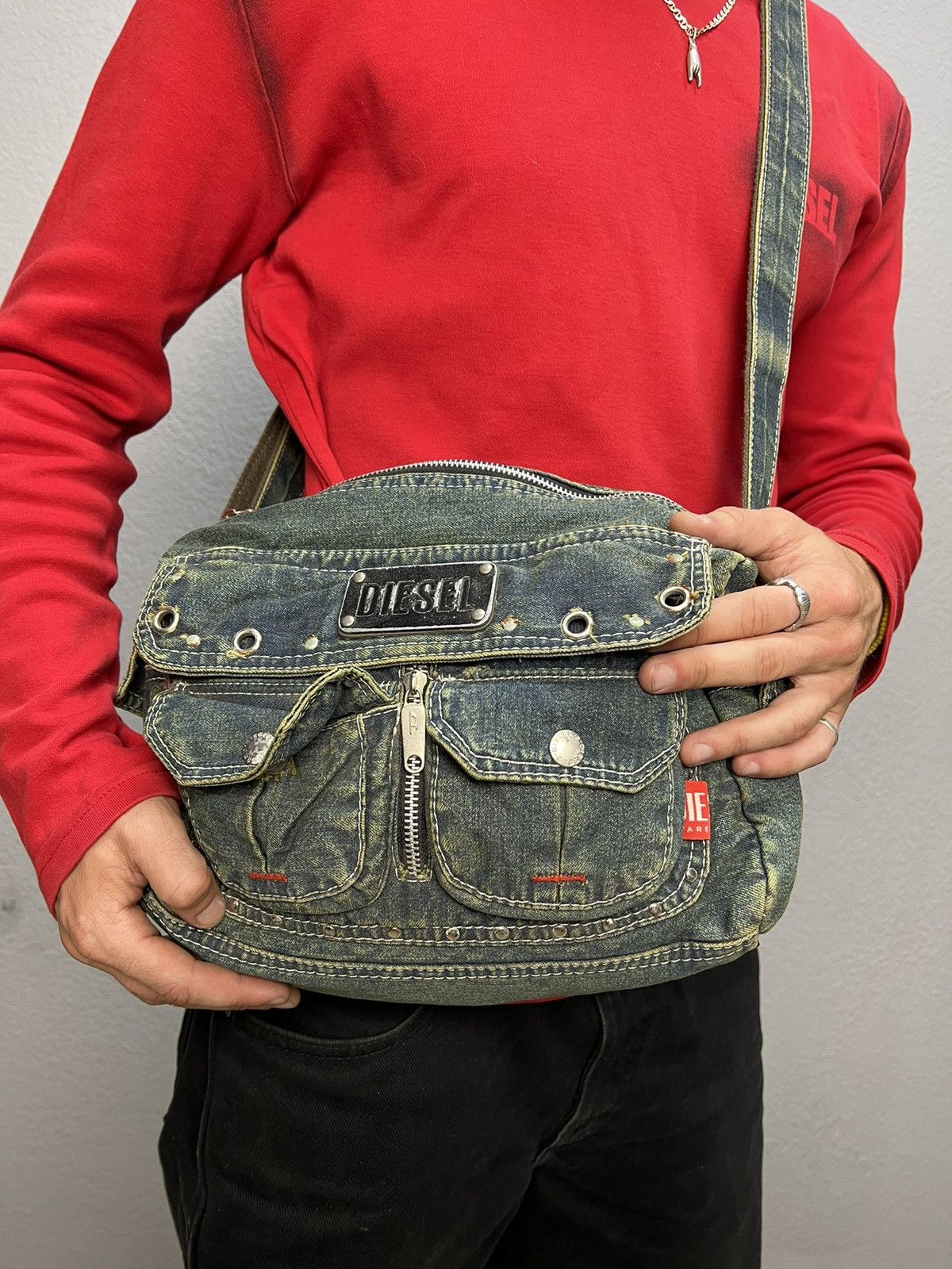 Vintage Diesel Sporty Clutch Bag