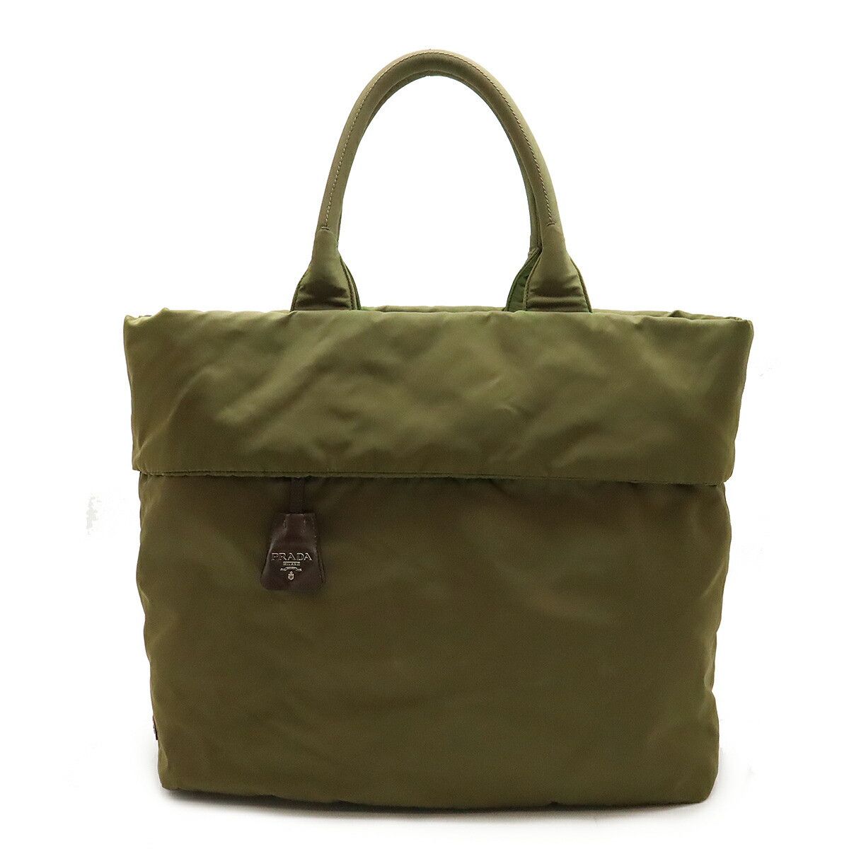Prada Prada Nylon Leather 2Way Tote Bag Leather Tote Bag in Brown, Women's