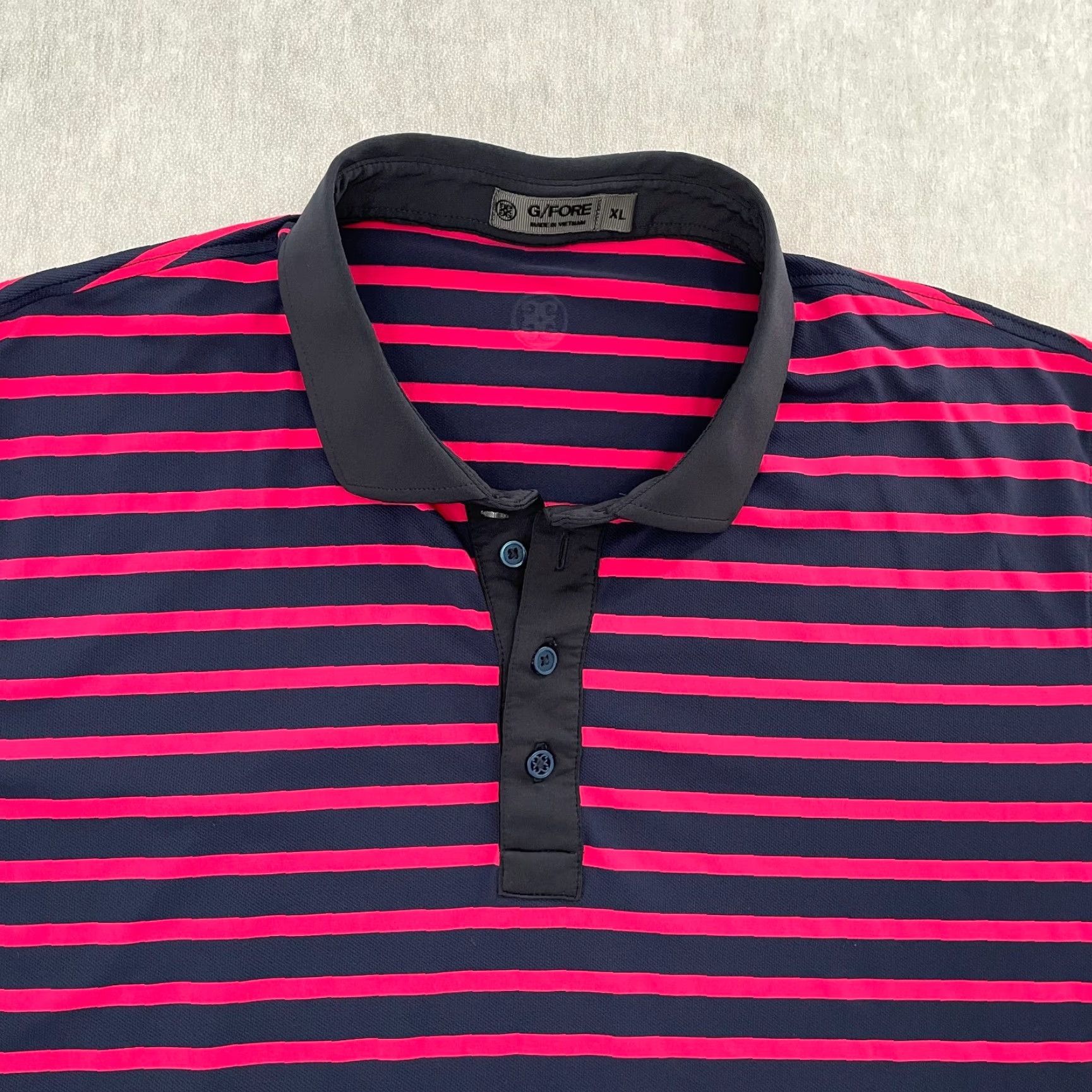 G/FORE VINTAGE G/Fore Polo Shirt Adult XL Red Blue Striped Short Sleeve Button Logo Casual Mens Size US XL / EU 56 / 4 - 3 Thumbnail