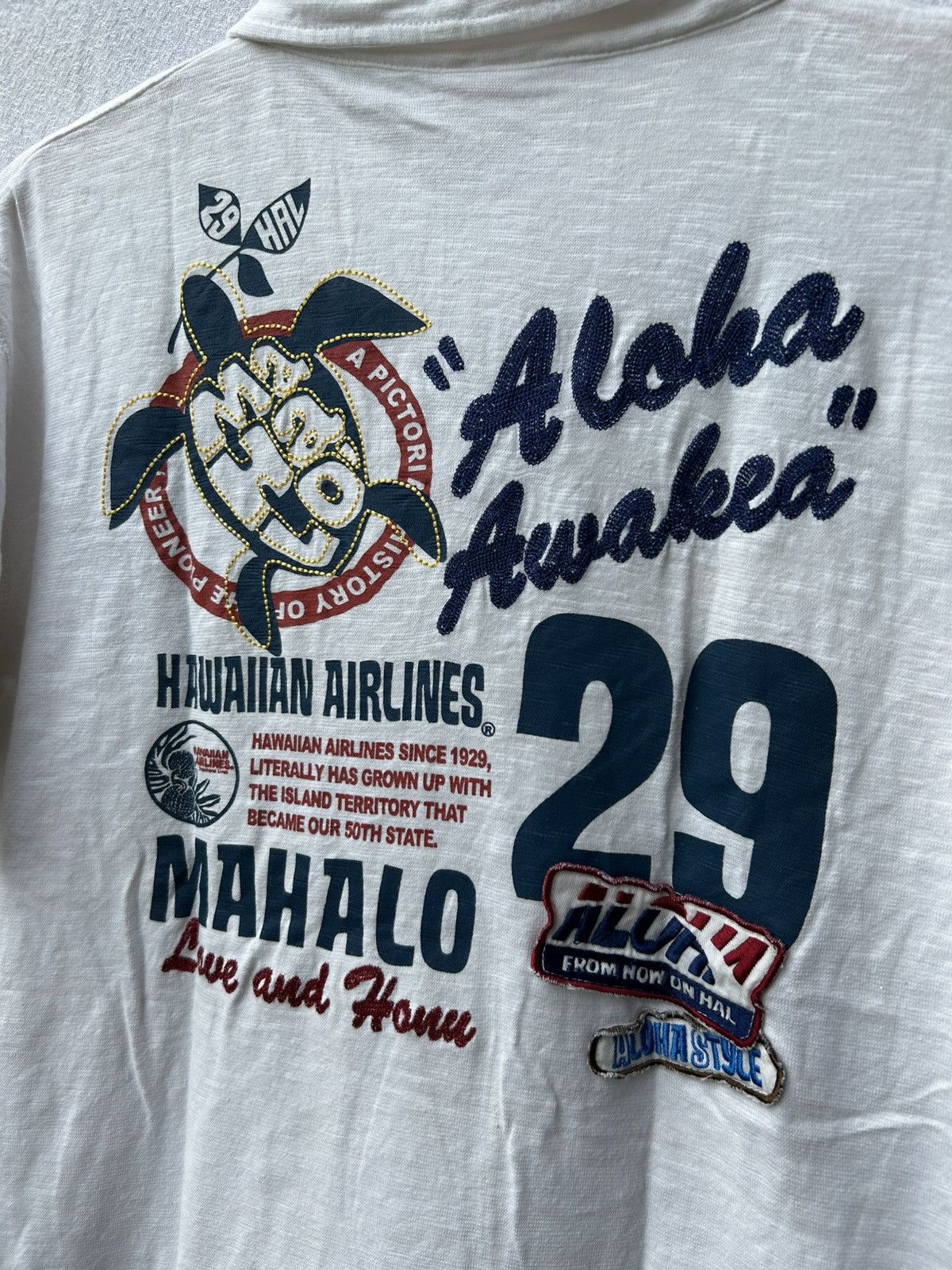 If Six Was Nine × Japanese Brand × Le Grande Bleu (L.G.B.) Aloha Style Poem Polo Shirt Size US L / EU 52-54 / 3 - 3 Thumbnail
