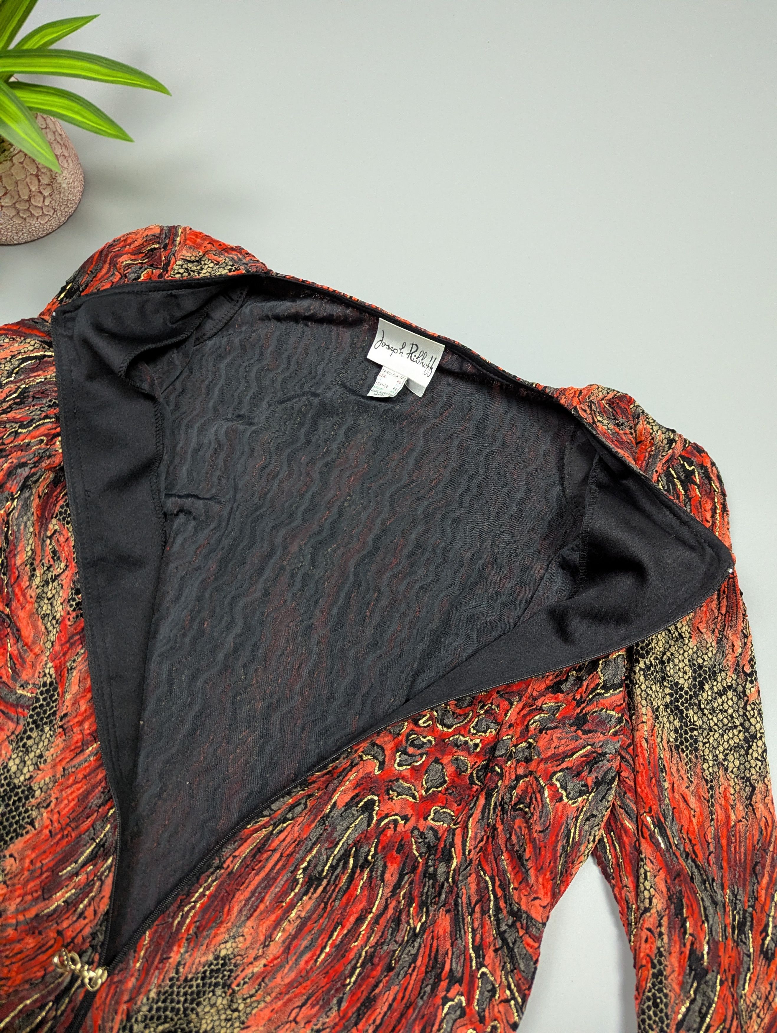 Joseph Ribkoff Vintage Joseph Ribkoff Zip Top Jacket Red Black Gold Size XL / US 12-14 / IT 48-50 - 11 Thumbnail
