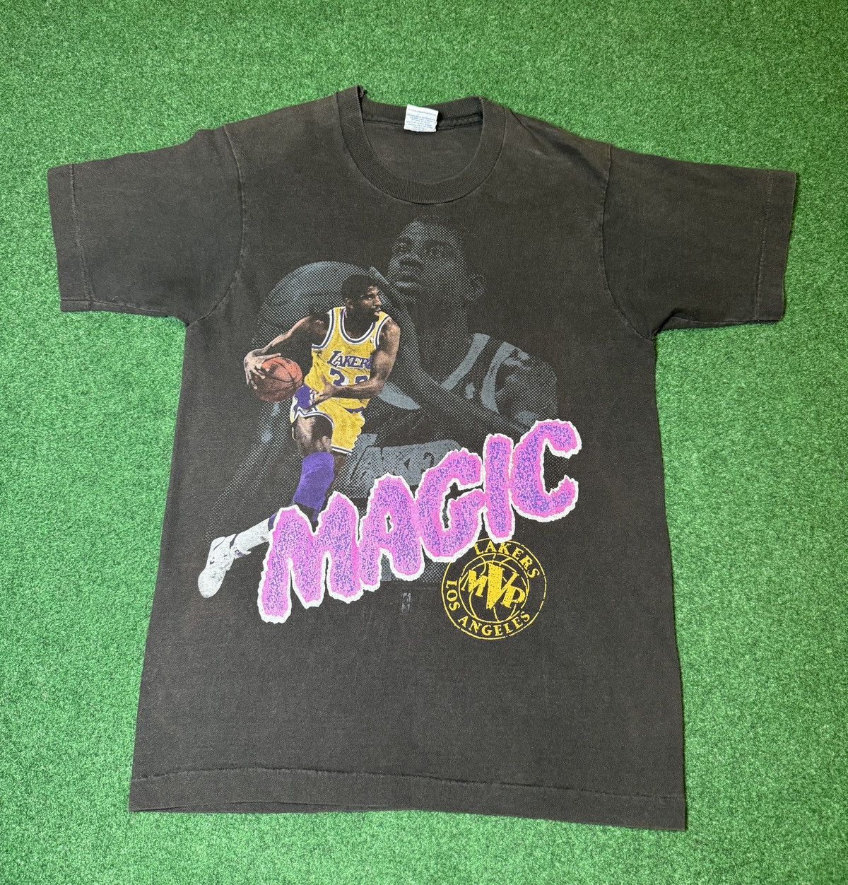 Salem Sportswear × Vintage Vtg 80s 90s Magic Johnson Los Angeles Lakers MVP T Shirt Size US M / EU 48-50 / 2 - 1 Thumbnail