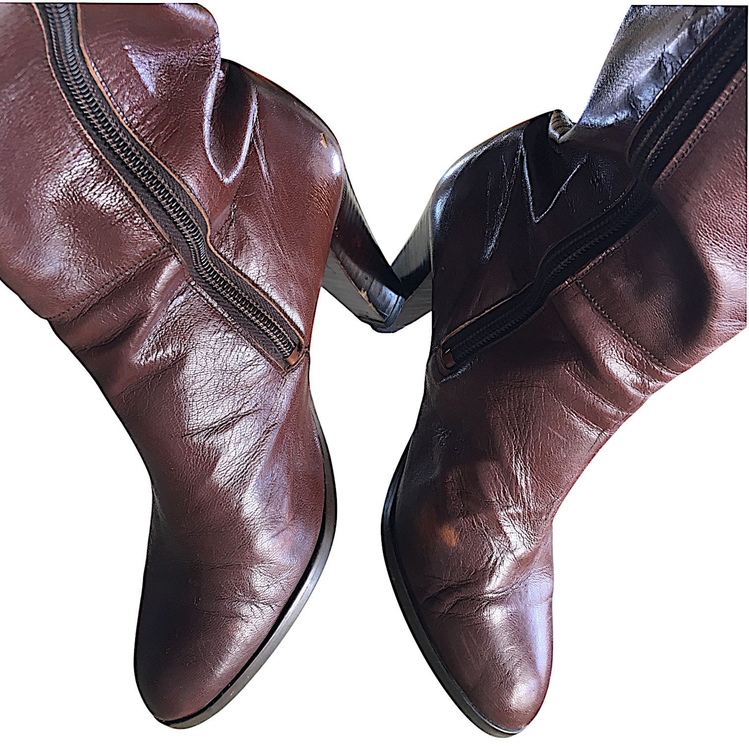 Vintage Brown Leather Cavalry Boots – Vintage 1970s Retro Size US 6 / IT 36 - 17 Thumbnail