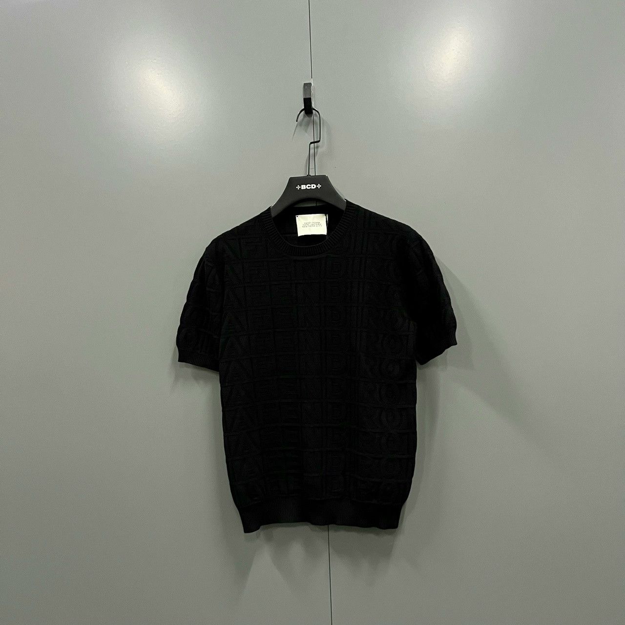 Fendi Fendi Black Embossed Zucca Knit Tee Size US S / EU 44-46 / 1 - 1 Thumbnail