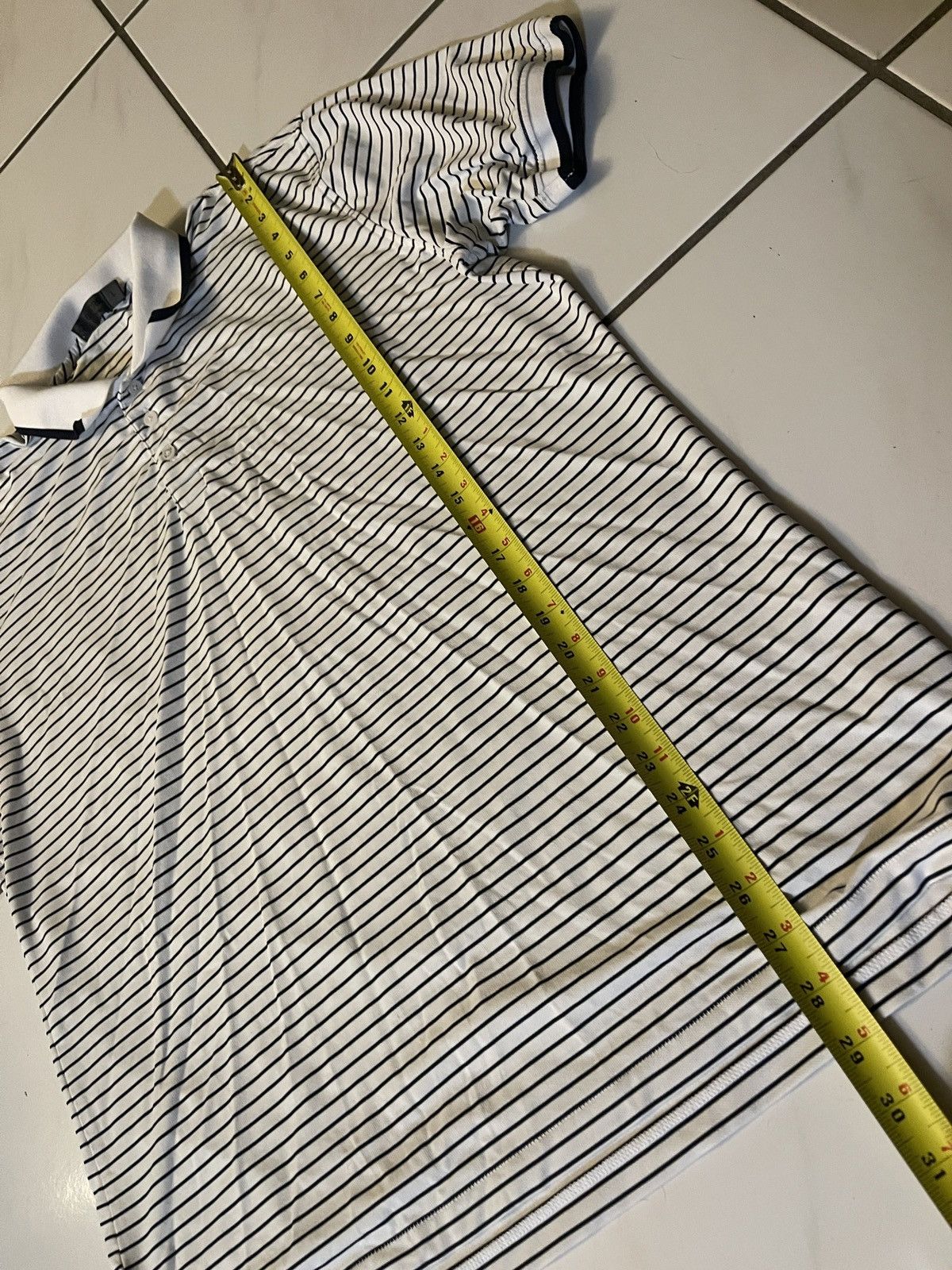 G/FORE G/FORE Polo Shirt Mens Large White Blue Golf Collar Stripe Size US L / EU 52-54 / 3 - 4 Thumbnail