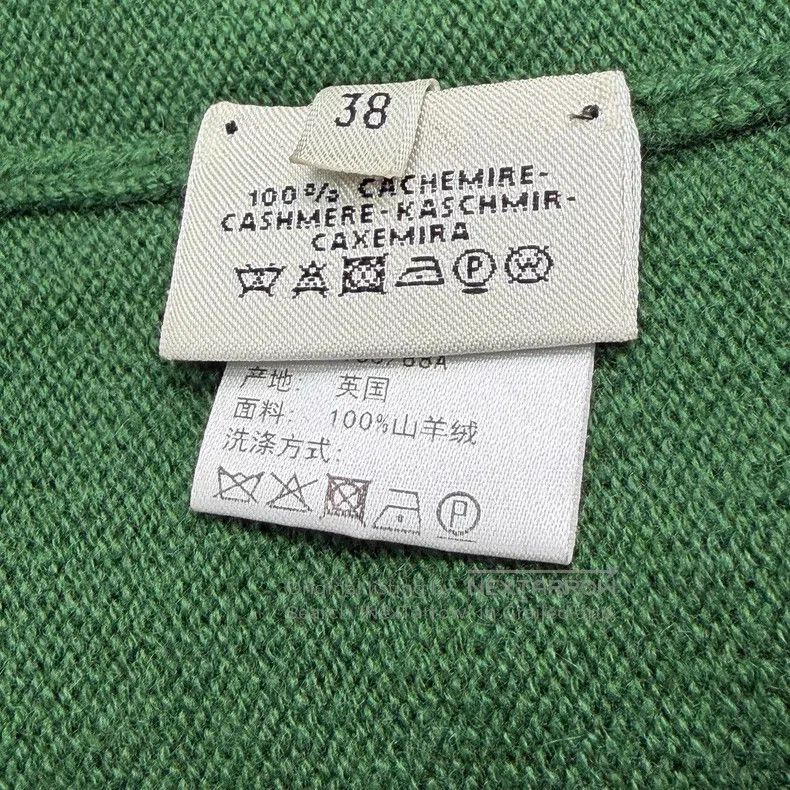 Hermes Hermes Green Large Logo Cashmere Sweater Size XS / US 0-2 / IT 36-38 - 6 Thumbnail