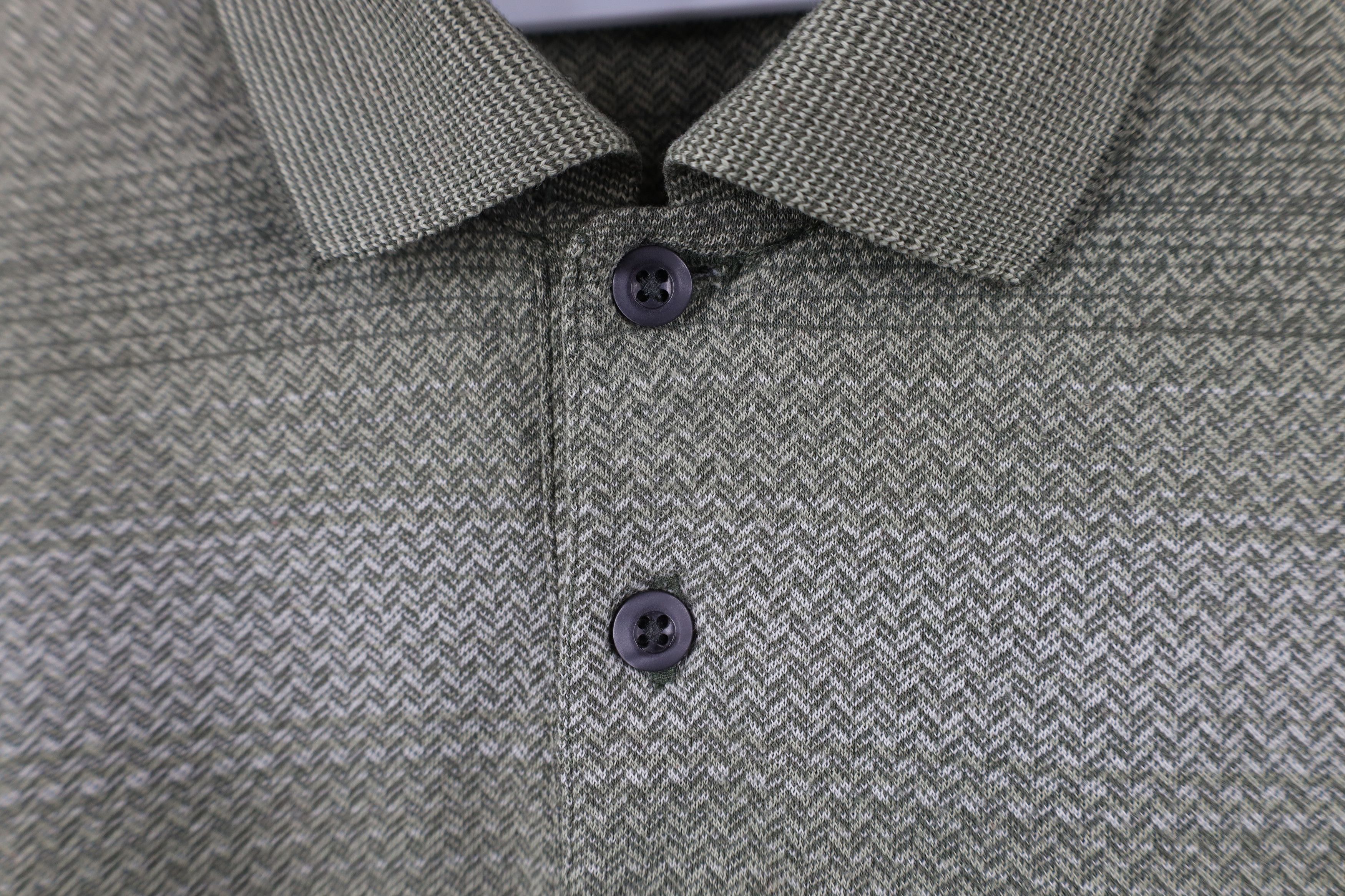 Vintage Vintage 90s Streetwear Herringbone Golf Polo Shirt Green Size US L / EU 52-54 / 3 - 5 Thumbnail