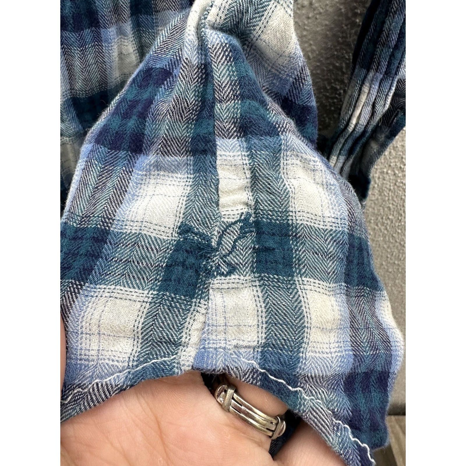 American Eagle Outfitters American Eagle Womens Blue Plaid Long Sleeve Henley Shirt Size 0 Size XS / US 0-2 / IT 36-38 - 5 Thumbnail
