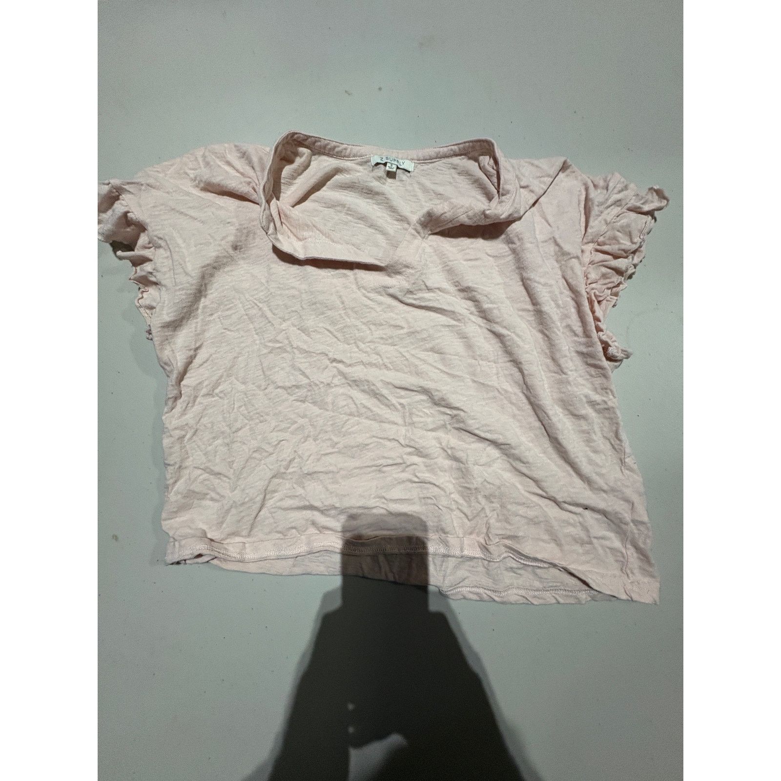 Z Supply Z Supply Women’s Small Light Pink Ruffle Sleeve Top Casual Size S / US 4 / IT 40 - 2 Thumbnail