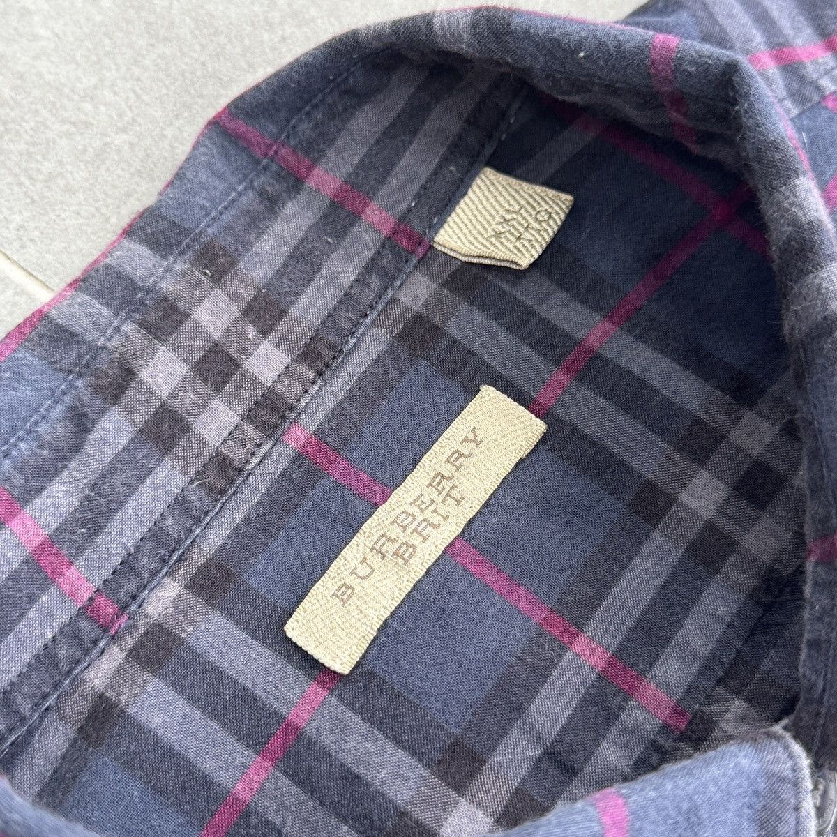Burberry Burberry Brit Nova Check Blue Button Shirt Long Sleeve Size US XL / EU 56 / 4 - 9 Thumbnail