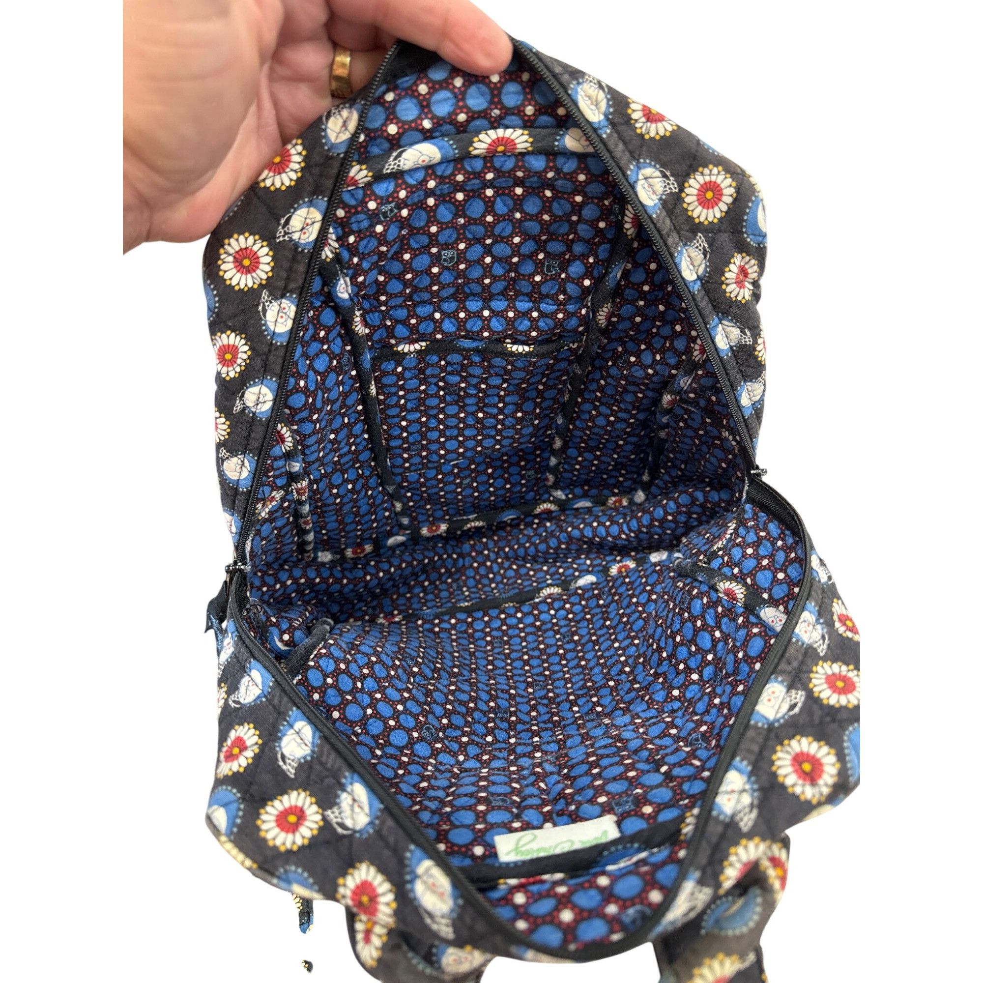 Vera Bradley Vera Bradley blue Owl & Floral Print Quilted Backpack 16" x Size ONE SIZE - 10 Thumbnail