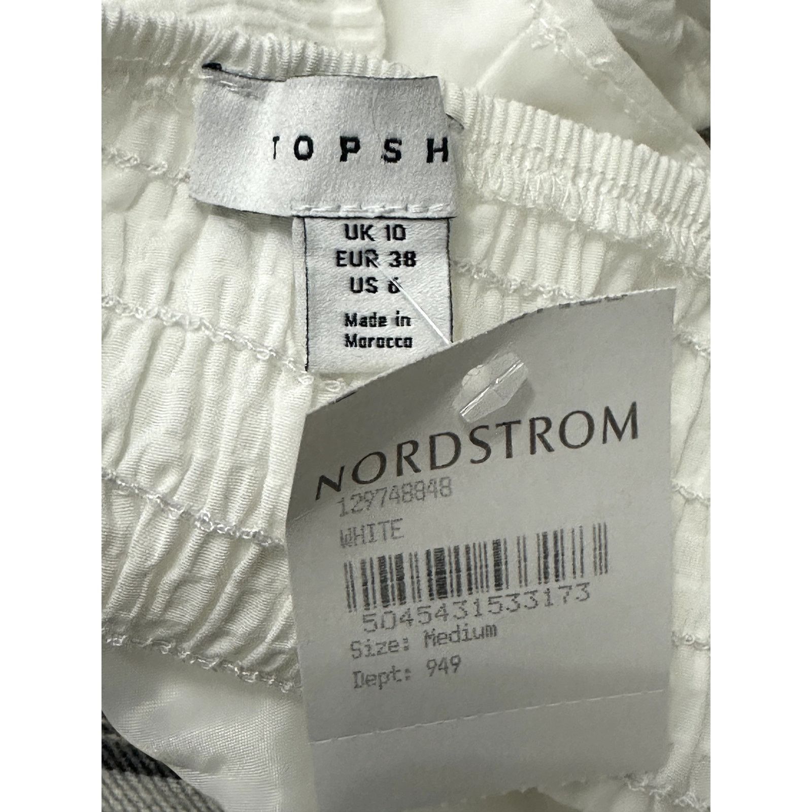 Topshop Topshop Crop Top Lace Up Front Long Sleeve Cropped White 6 Size M / US 6-8 / IT 42-44 - 8 Thumbnail