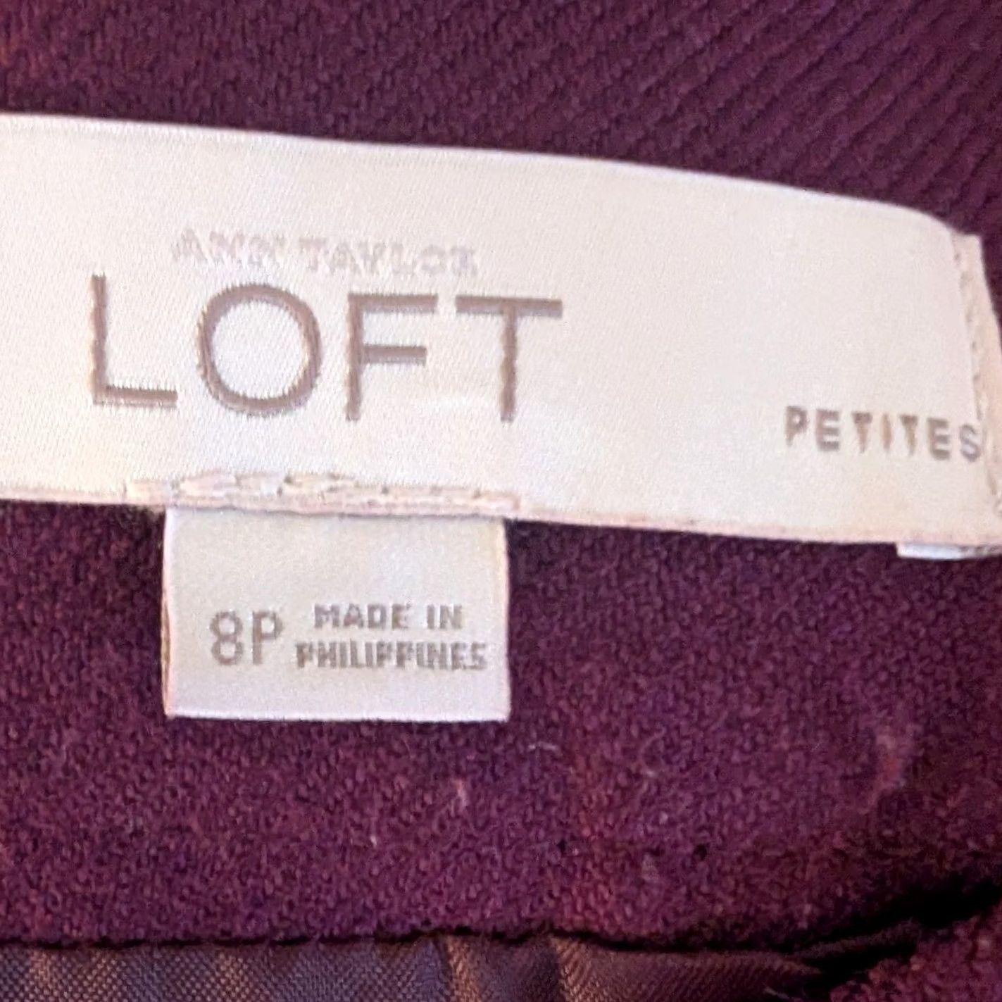 Loft VINTAGE? No — Loft Petite burgundy tweed A-line Skirt Gold Button Pockets Women's 8P Office Workwear Casual Party/Cocktail (Petites) - LOFT Size 30" / US 8 / IT 44 - 5 Thumbnail