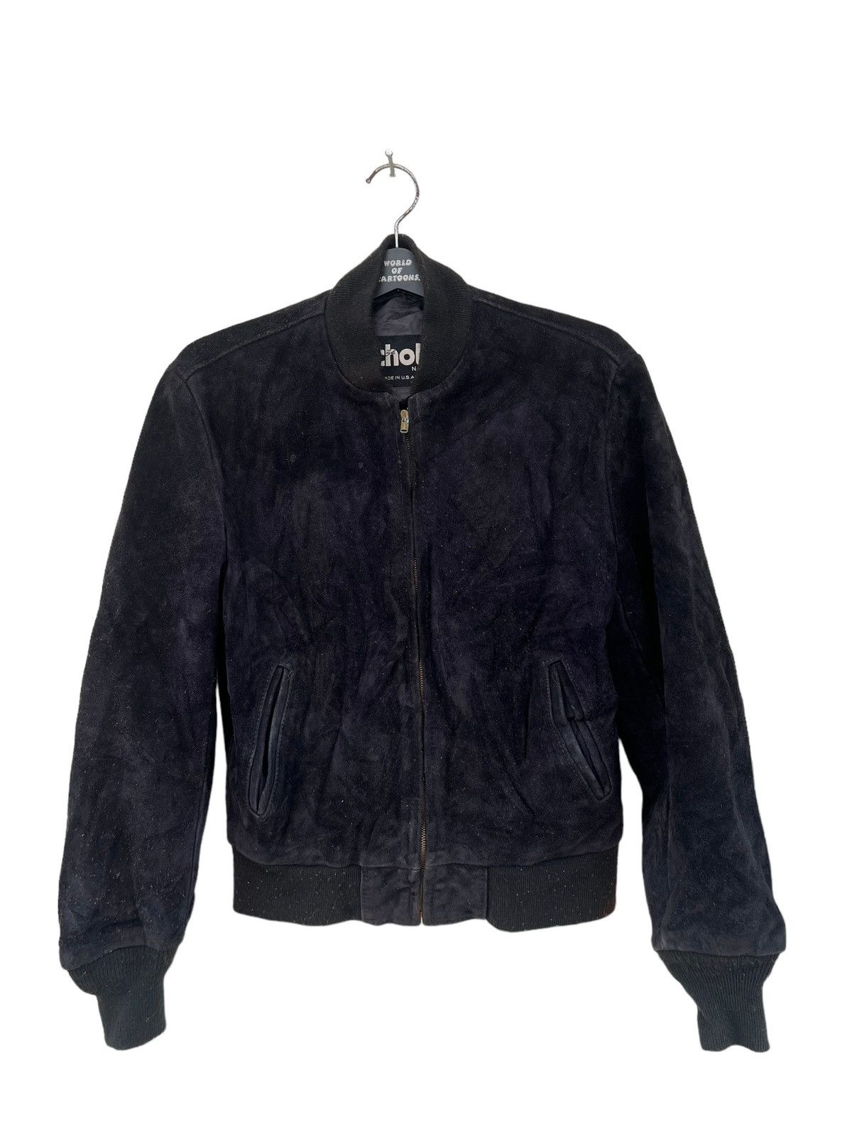 Schott 80s Schott N.Y.C. Patina Black Suede Leather Bomber Jacket Size US M / EU 48-50 / 2 - 6 Thumbnail