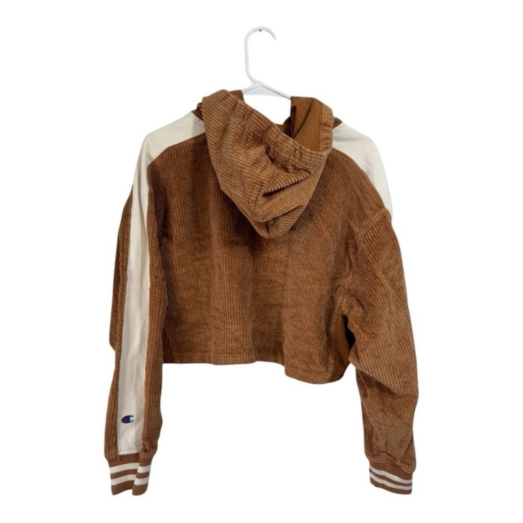 Champion Champion Women's Tan Corduroy Cropped Hoodie Size L / US 10 / IT 46 - 3 Thumbnail