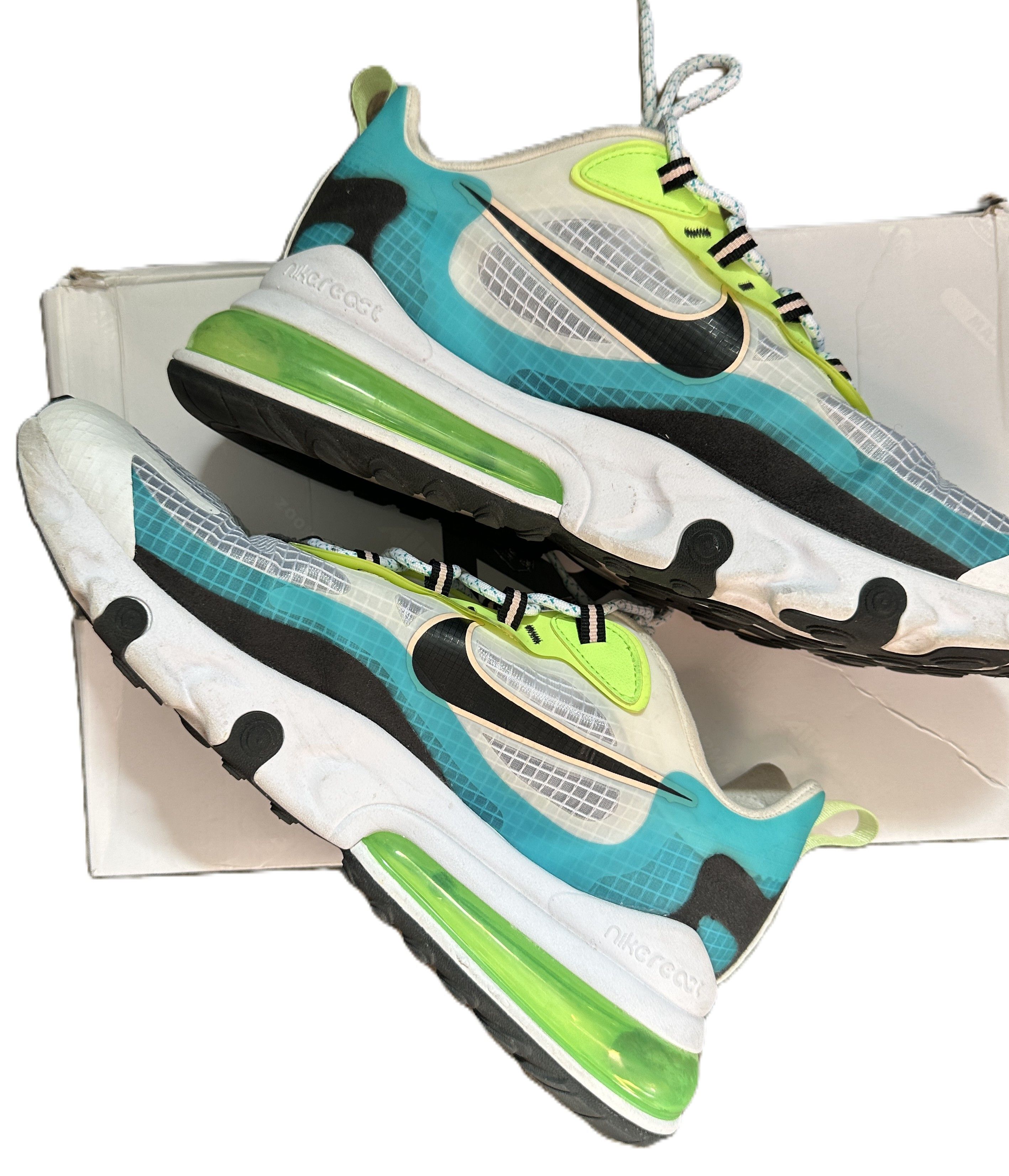 Nike Air Max 270 React SE - Oracle Aqua/Black/Ghost Green Size US 12 / EU 45 - 4 Thumbnail