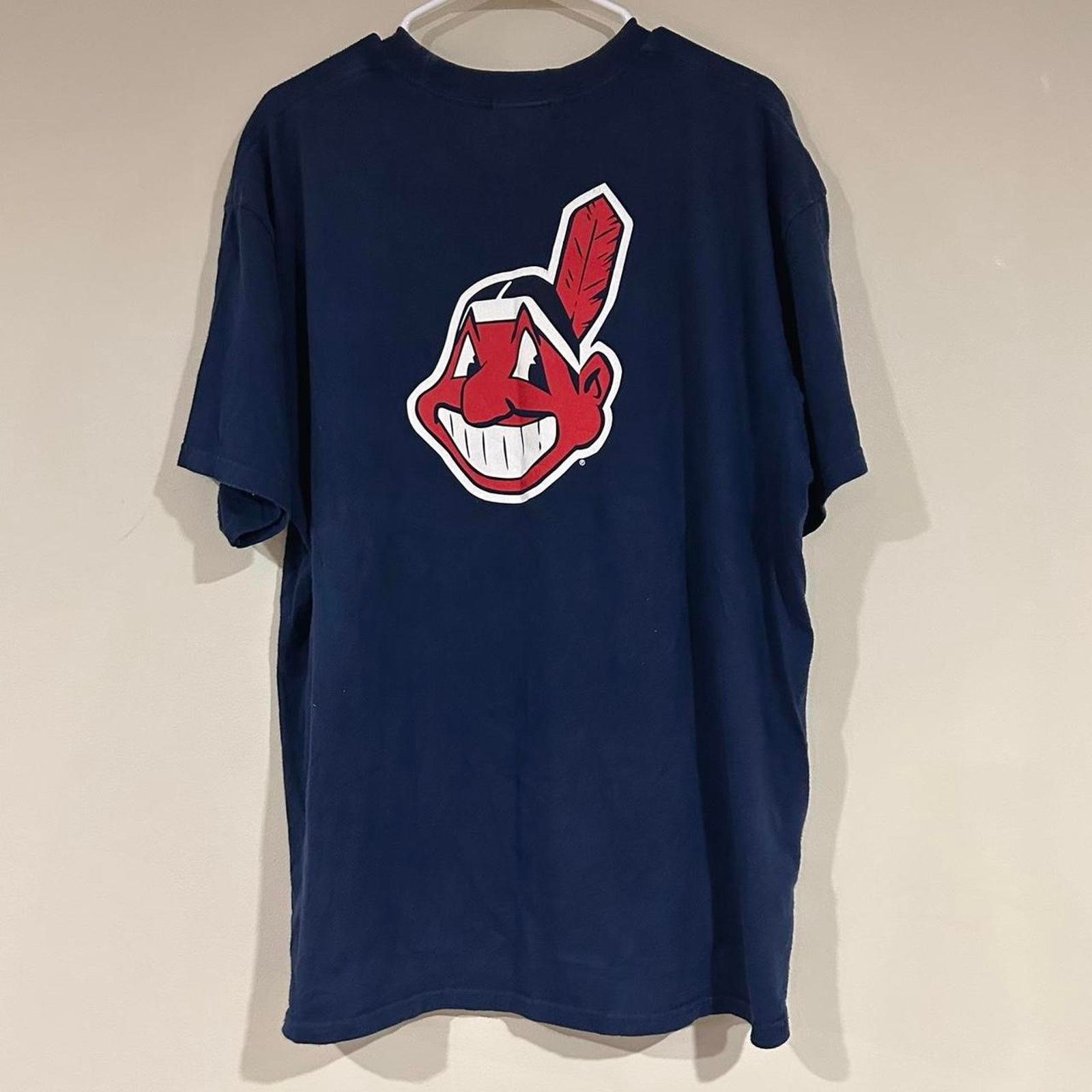 Nike Nike Cleveland Indians Baseball Center Swoosh Shirt Size US XL / EU 56 / 4 - 2 Thumbnail