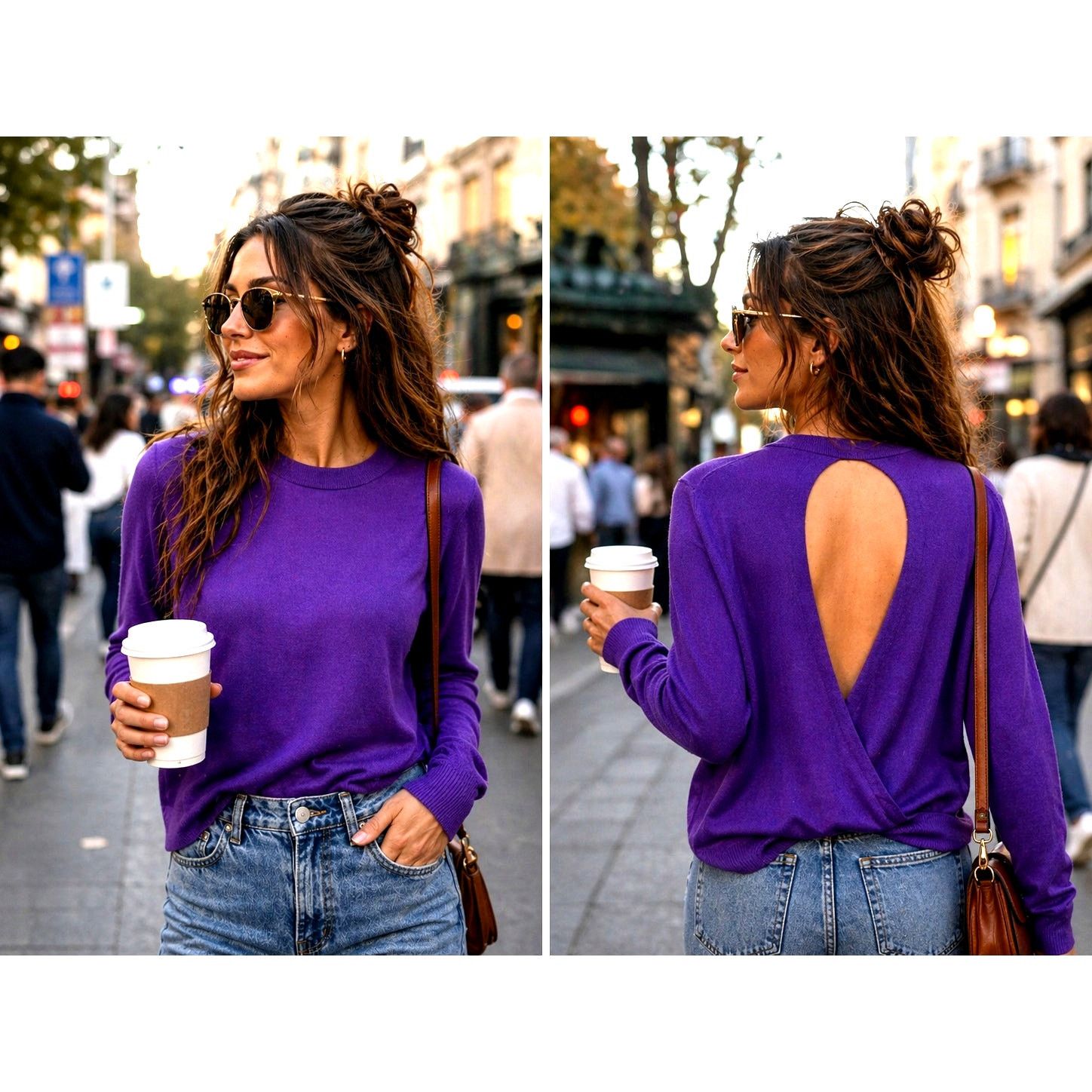 Zadig & Voltaire Zadig & Voltaire Emma We Goa Purple Merino Wool Sweater L Size L / US 10 / IT 46 - 1 Thumbnail