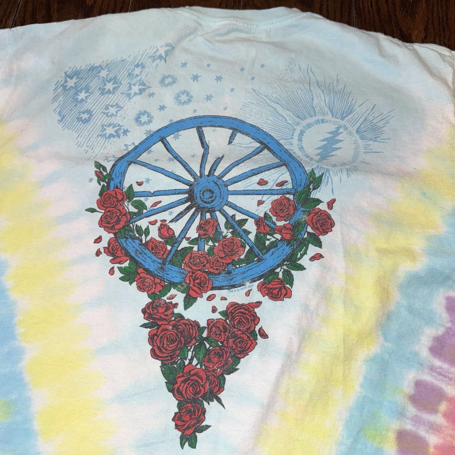 Liquid Blue Grateful Dead Bertha Skeletons Roses T Shirt XL Liquid Blue Tie Dye Multicolor Crew Neck Short Sleeve Mens Size US XL / EU 56 / 4 - 6 Thumbnail