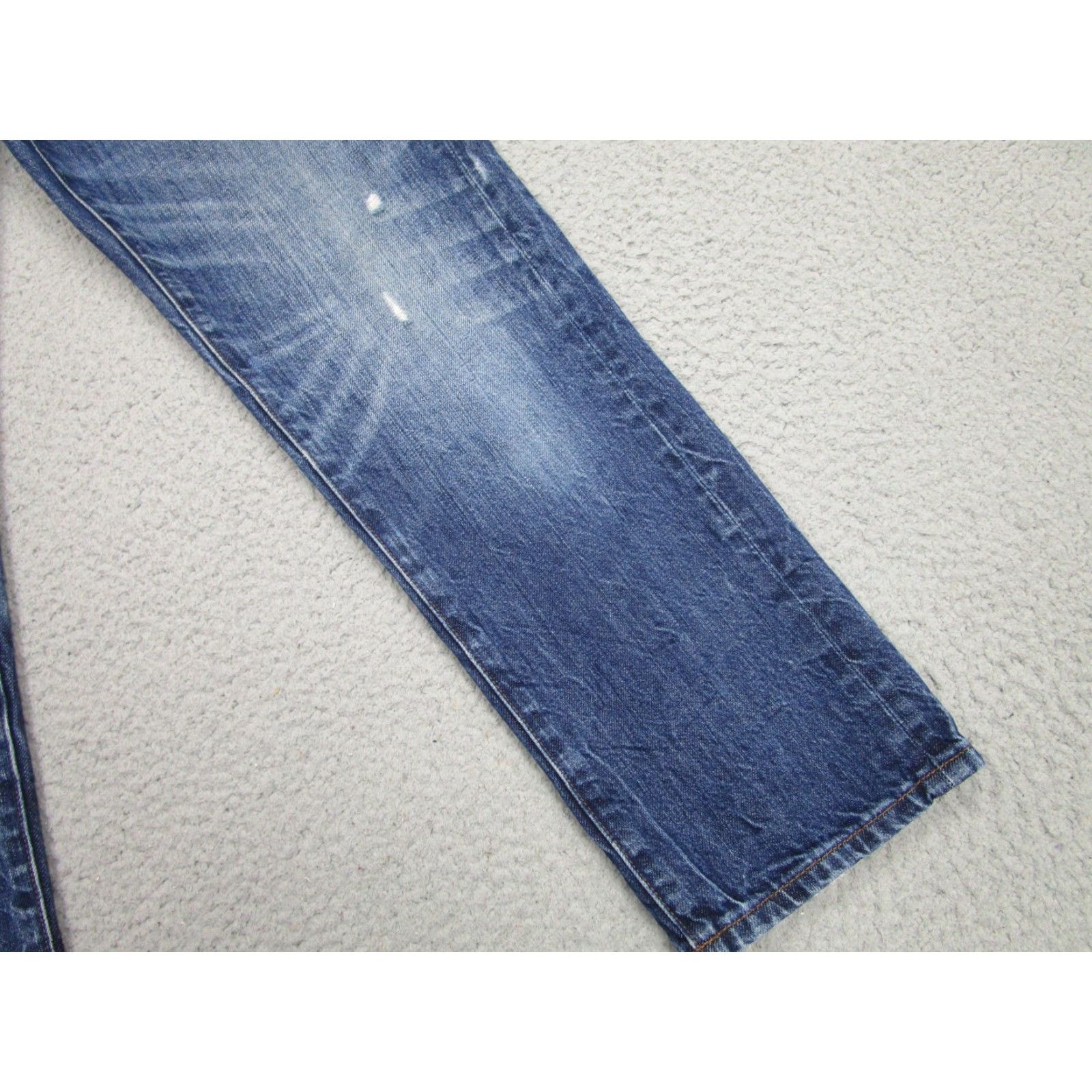Madewell Madewell Jeans Womens 25 Blue Medium Wash Distressed Crop Straight Leg Raw Hem Size 42" / US 20 - 2 Thumbnail