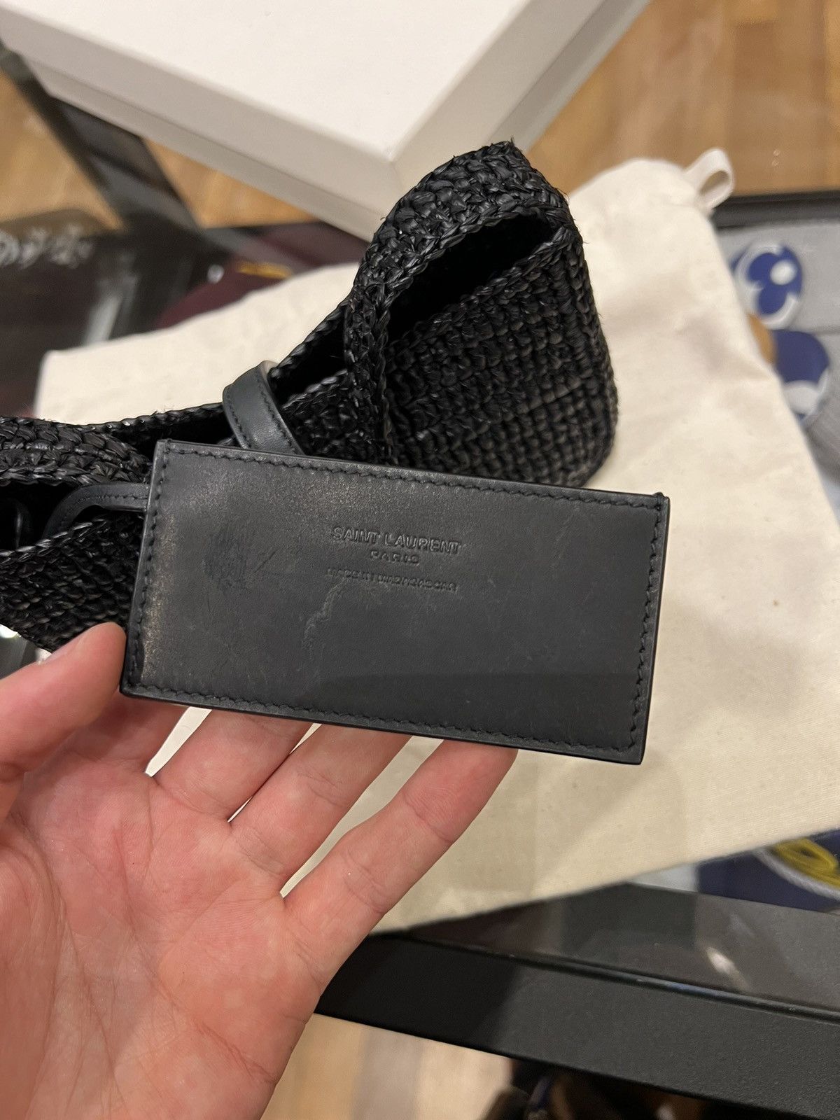 Saint Laurent Paris Saint Laurent YSL Le 5 à 7 Mini Raffia Shoulder Bag Size ONE SIZE - 5 Thumbnail