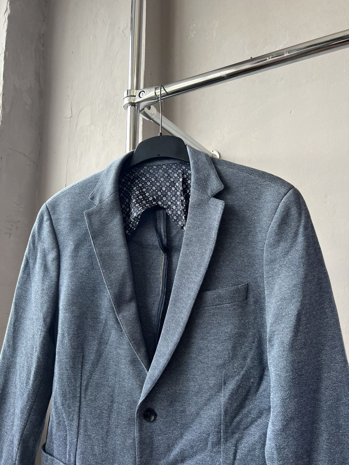 Louis Feraud LOUIS FERAUD PARIS MADE IN ITALY BLUE MENS SOLID BLAZER 52 Size 52R - 4 Thumbnail