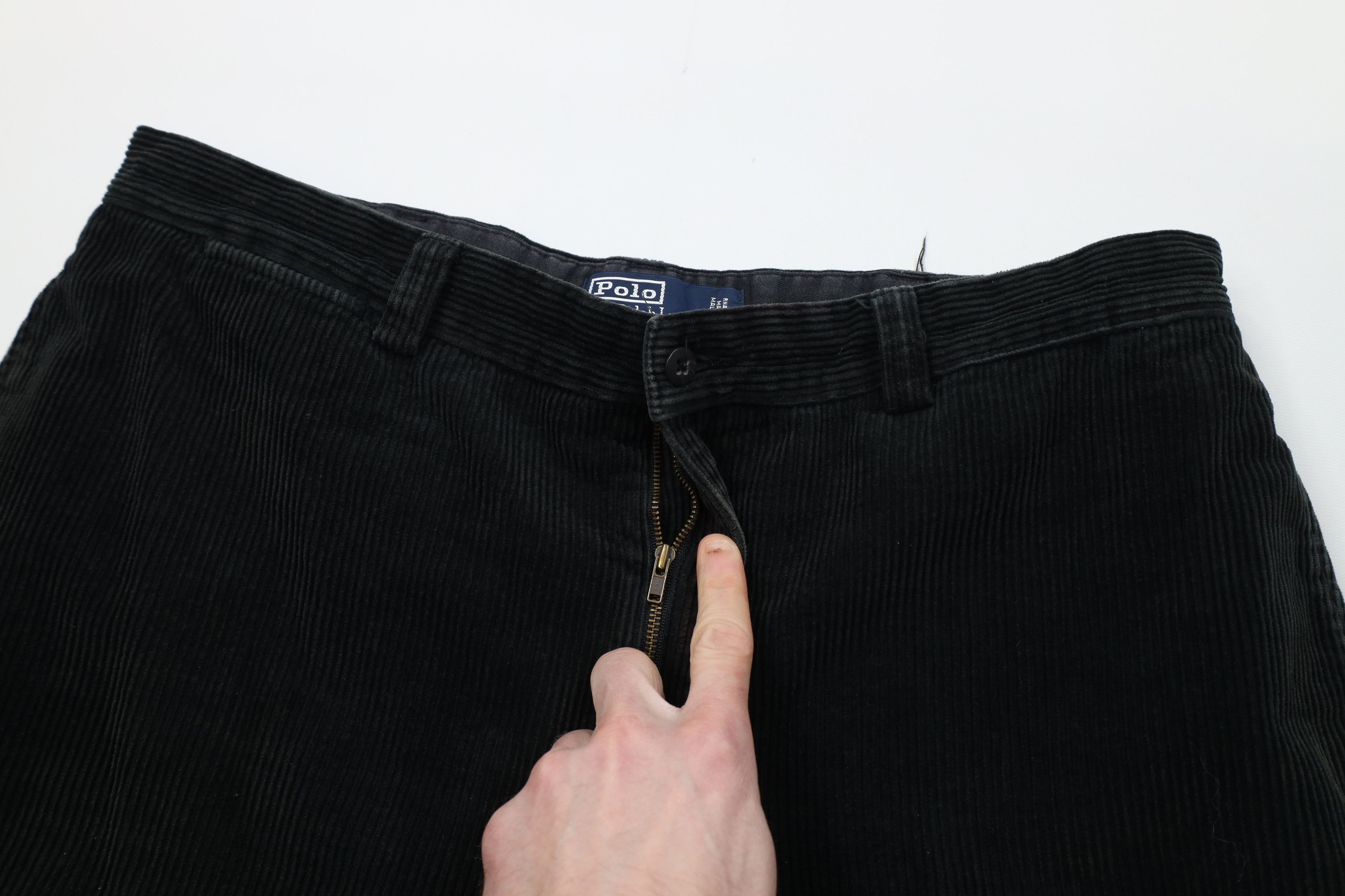 Ralph Lauren Vintage 90s Ralph Lauren Wide Leg Corduroy Chino Pants Black Size US 38 / EU 54 - 8 Thumbnail