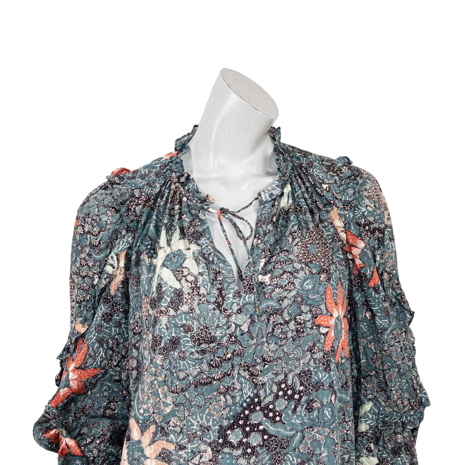 Ulla Johnson Ulla Johnson Manet Blouse Azul Floral BOHO Ruffle trime 0 Size XS / US 0-2 / IT 36-38 - 9 Thumbnail