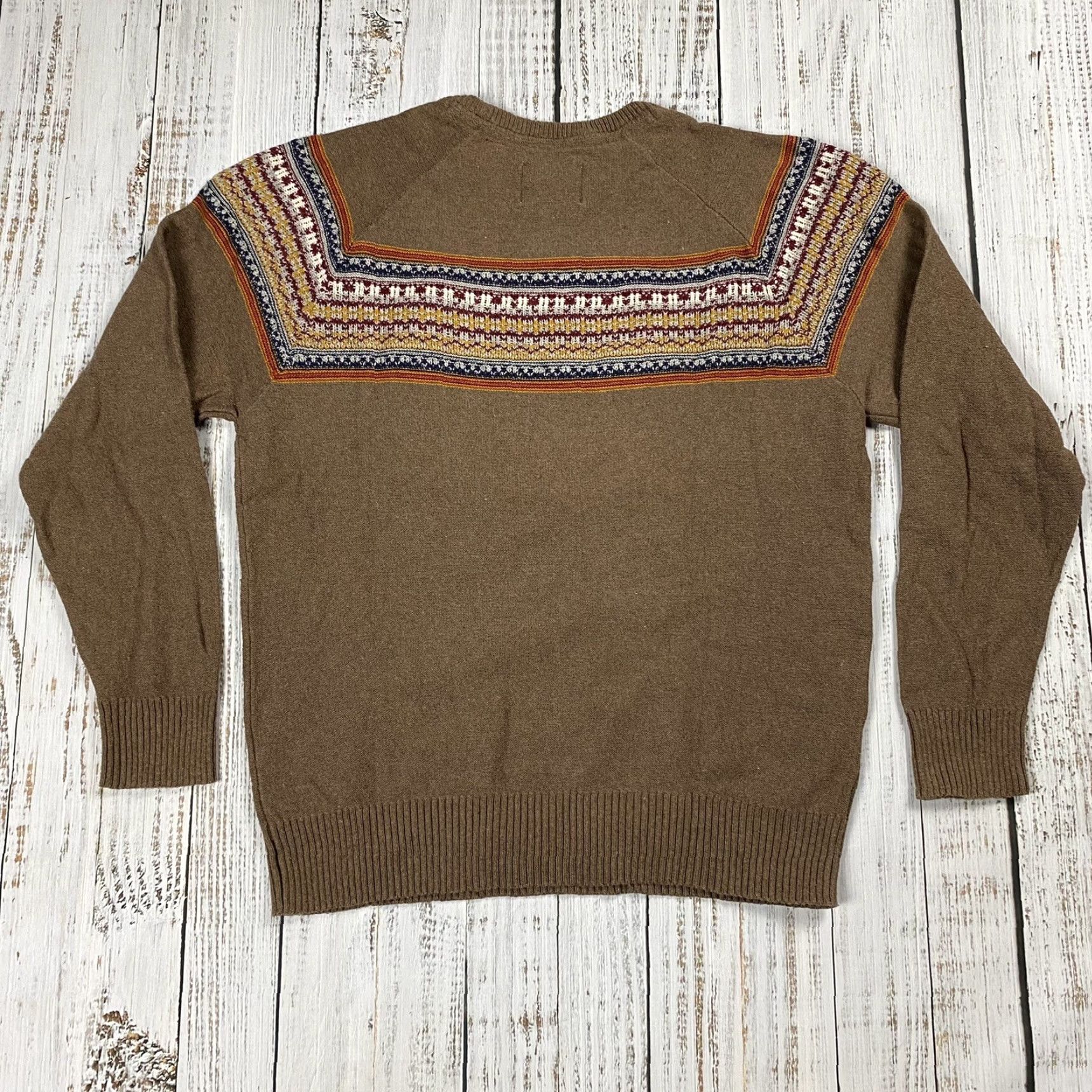 Vintage RIGGINS Cotton Merino Wool Blend Pullover Sweater 1/4 Zip Long Sleeve Large Brown Casual Mens Size US L / EU 52-54 / 3 - 5 Thumbnail
