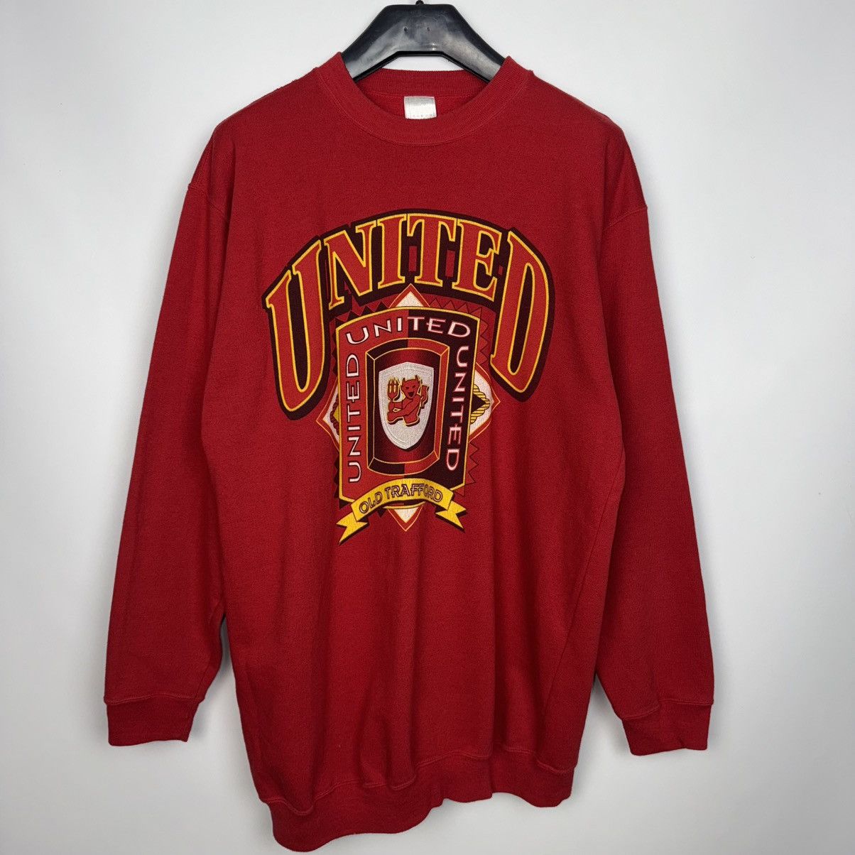 Vintage MANCHESTER UNITED 90s FOOTBALL SWEATSHIRT SOCCER PULLOVER Size US XL / EU 56 / 4 - 1 Thumbnail