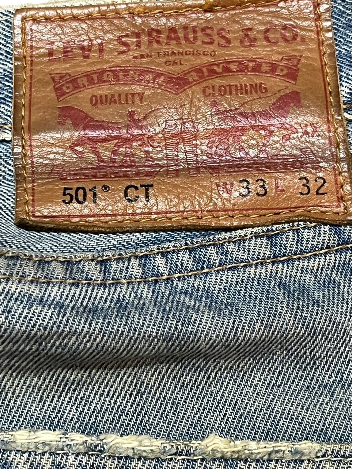 Levi's Vintage Y2K Levi’s 501 CT Mudwash Muddy Denim Size US 35 - 8 Thumbnail