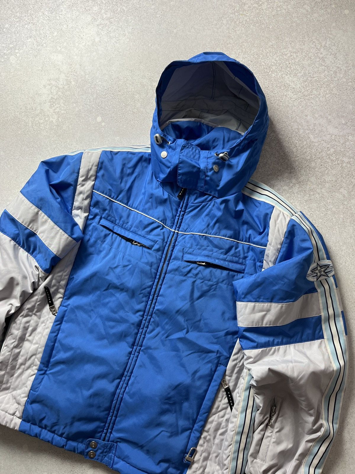 Bogner DDP Vintage BOGNER Jacket Blue White Hooded Ski Jacket Size US L / EU 52-54 / 3 - 2 Thumbnail
