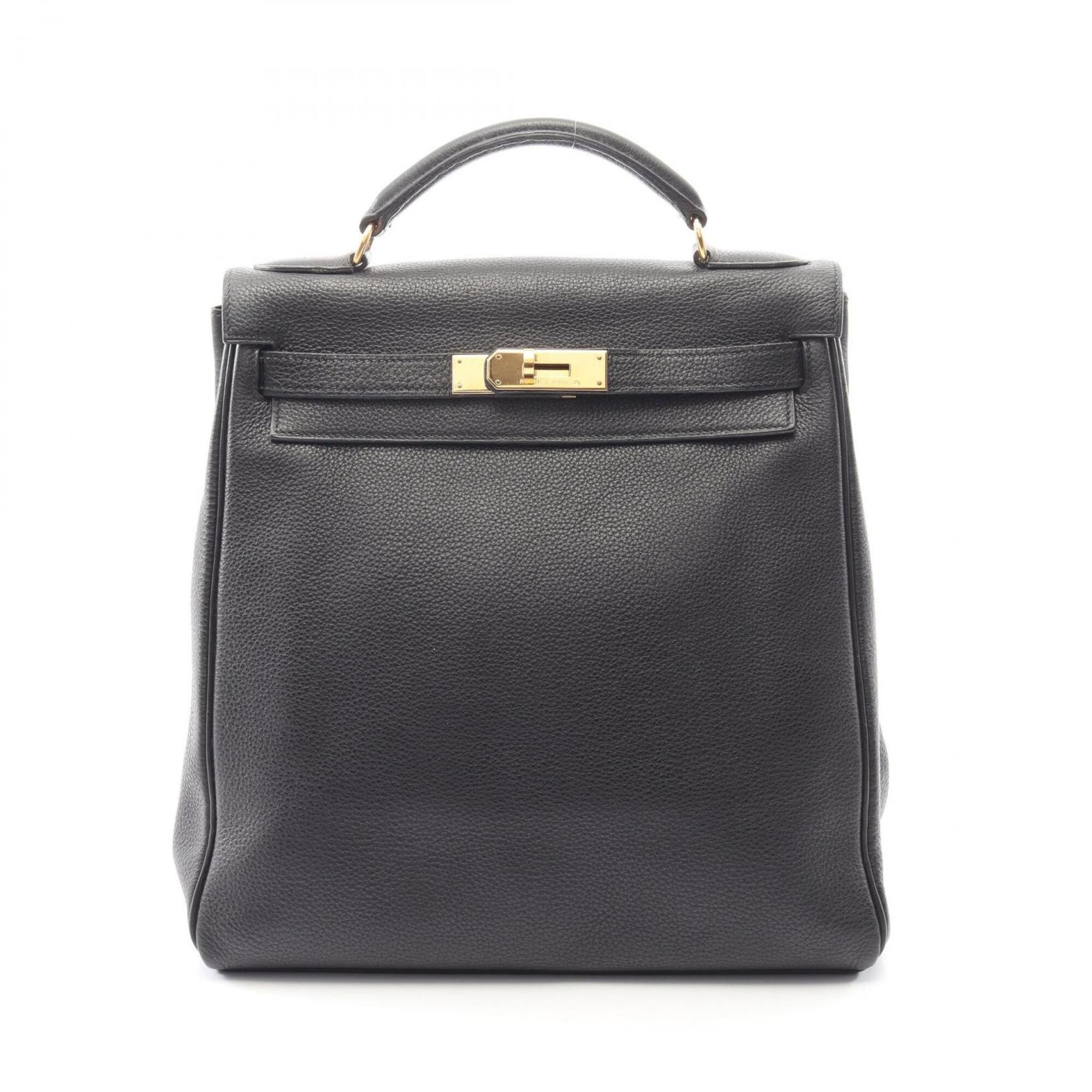Hermes Hermes Kelly Ad GM Backpack/Handbag, Togo Leather, Black, Women's. Size ONE SIZE - 1 Thumbnail