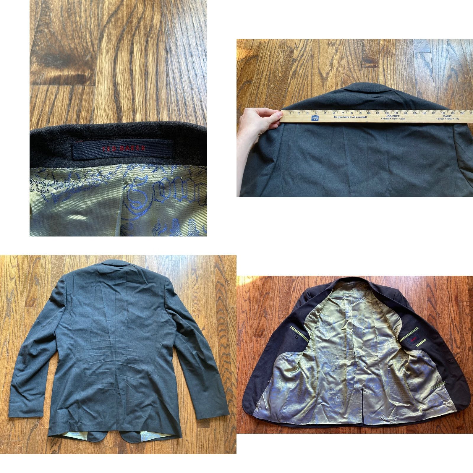 Ted Baker Ted Baker Endurance Blazer Long Gray Wool Jacket 42L Mens 2 Button Size 42R - 8 Thumbnail