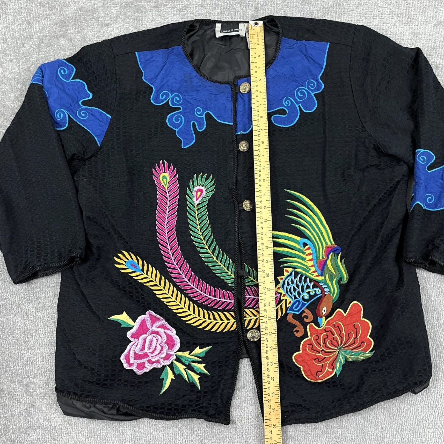 Vintage Maggie Barnes Jacket Womens 3X Size Embroidered Bird Floral Art to Wear Asian Size XXL / US 16-18 / IT 52-54 - 3 Thumbnail