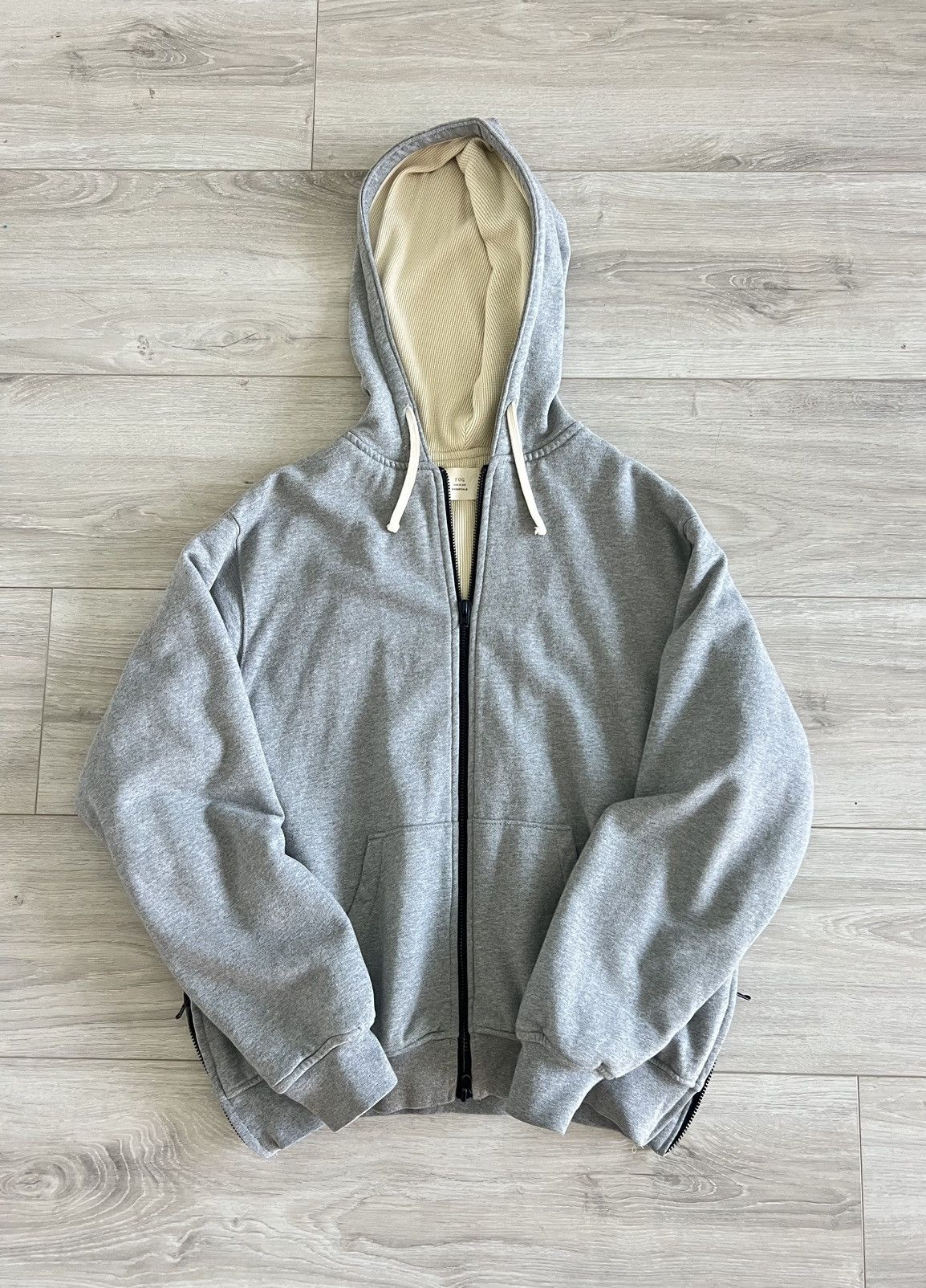 Fear of God FOG Essentials Thermal Zip Hoodie Grey | Grailed