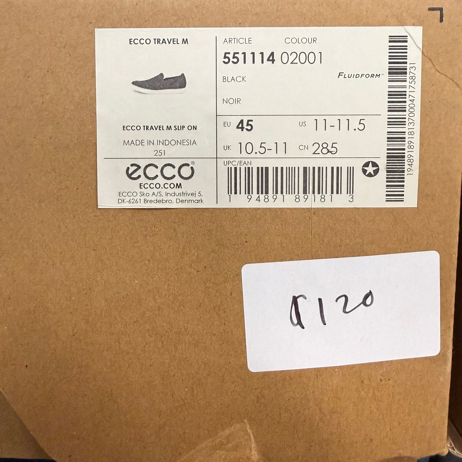 Ecco ECCO MEN'S 45 BLACK TRAVEL SLIP ON 551114 02001 BLACK SUEDE Size US 11 / EU 44 - 5 Thumbnail