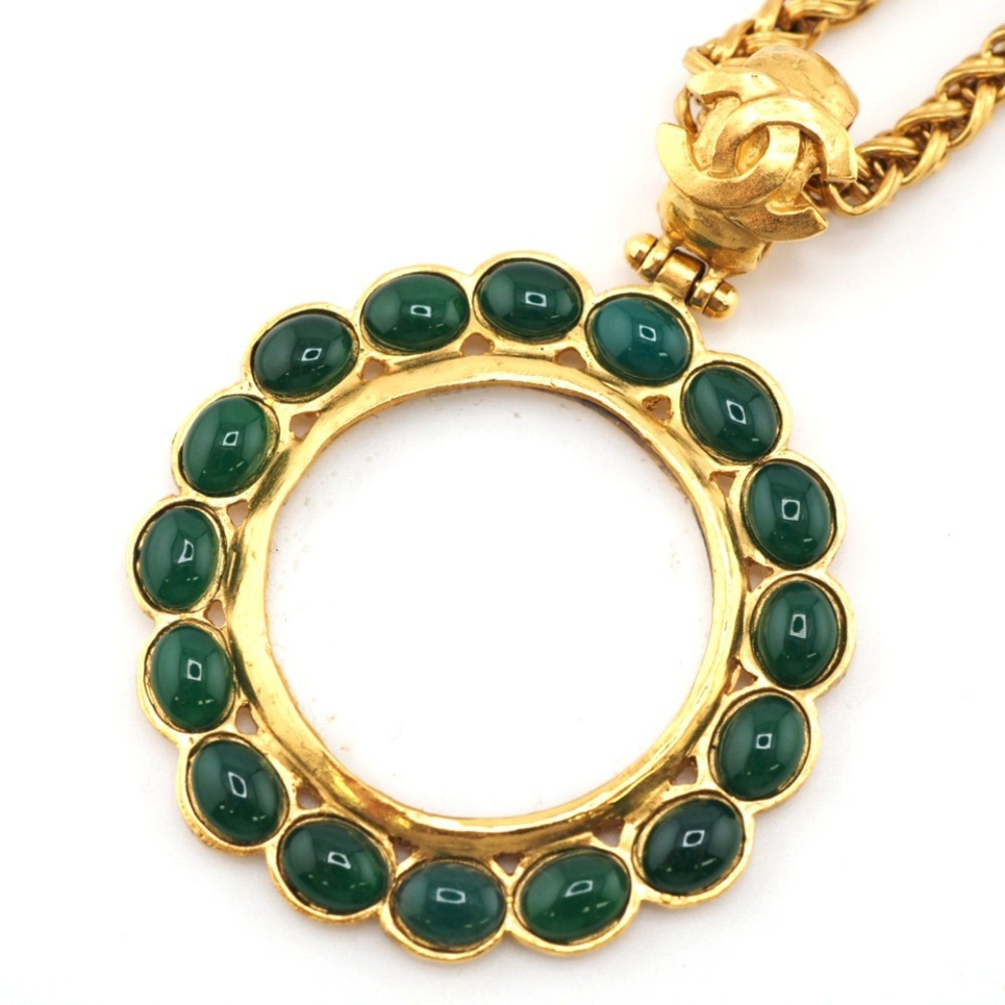 image of Chanel Gripore Loupe Coco Mark Necklace Gold Ladies, Women's