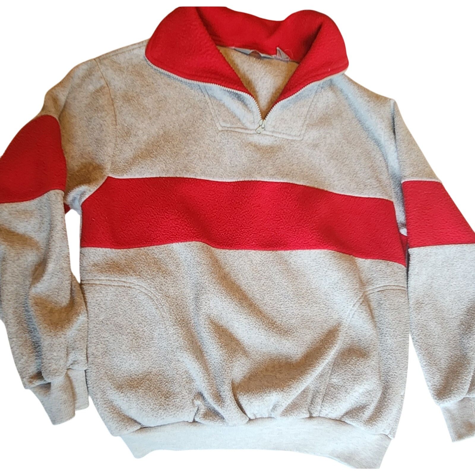 Vintage Vintage 90s Ted Mcgill Fleece Sweatshirt Block core Retro Size US XL / EU 56 / 4 - 1 Thumbnail