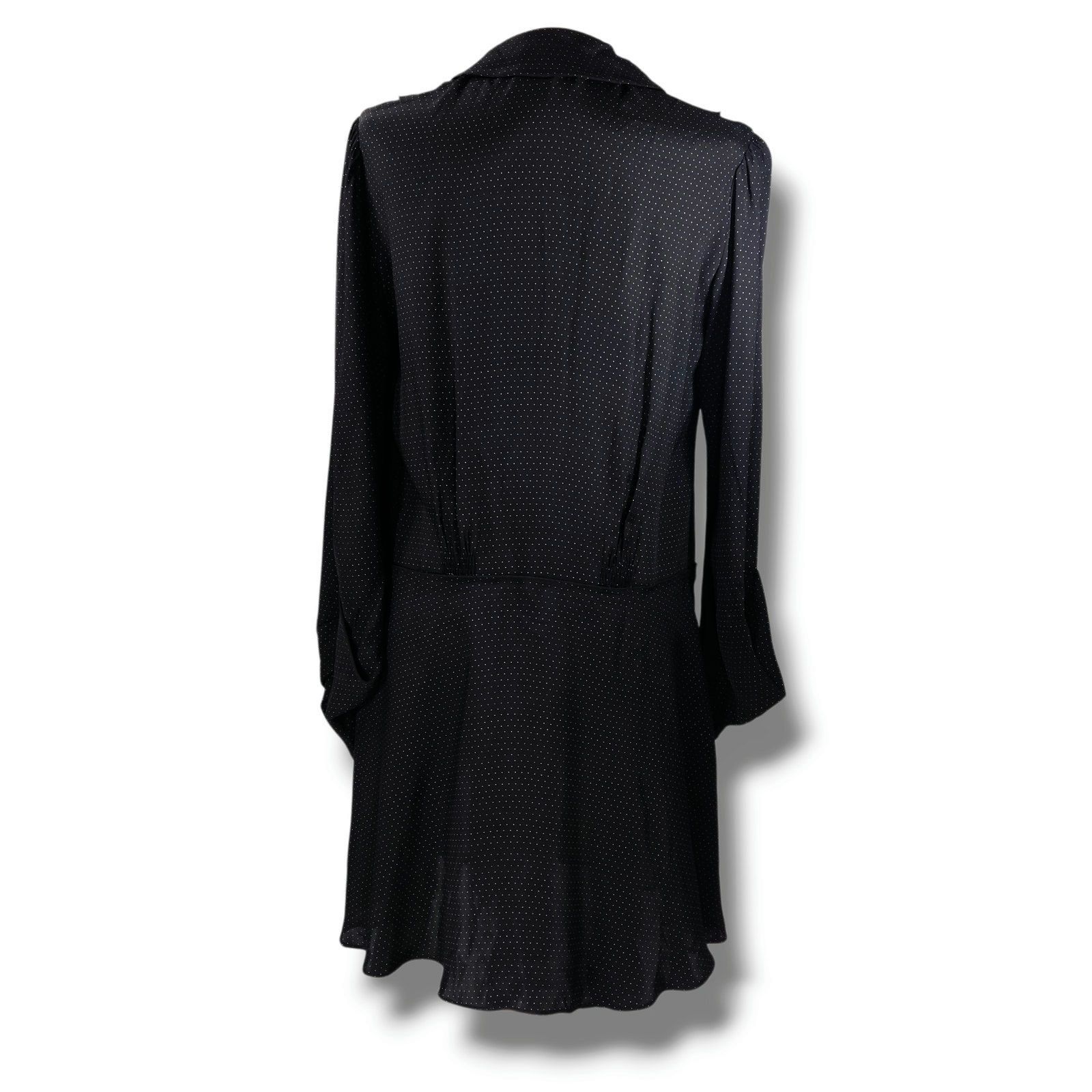 Coach Coach 1941 Ruffle Bib Dress Micro Dot Origami Cuffs Black 4 Size S / US 4 / IT 40 - 4 Thumbnail