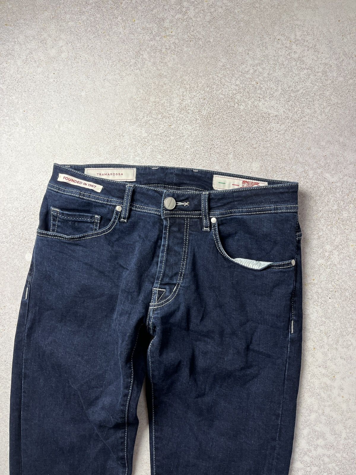 Vintage DDP Tramarossa Leonardo D524 BLU RINSE Jeans Pants Luxury Size US 33 - 3 Thumbnail
