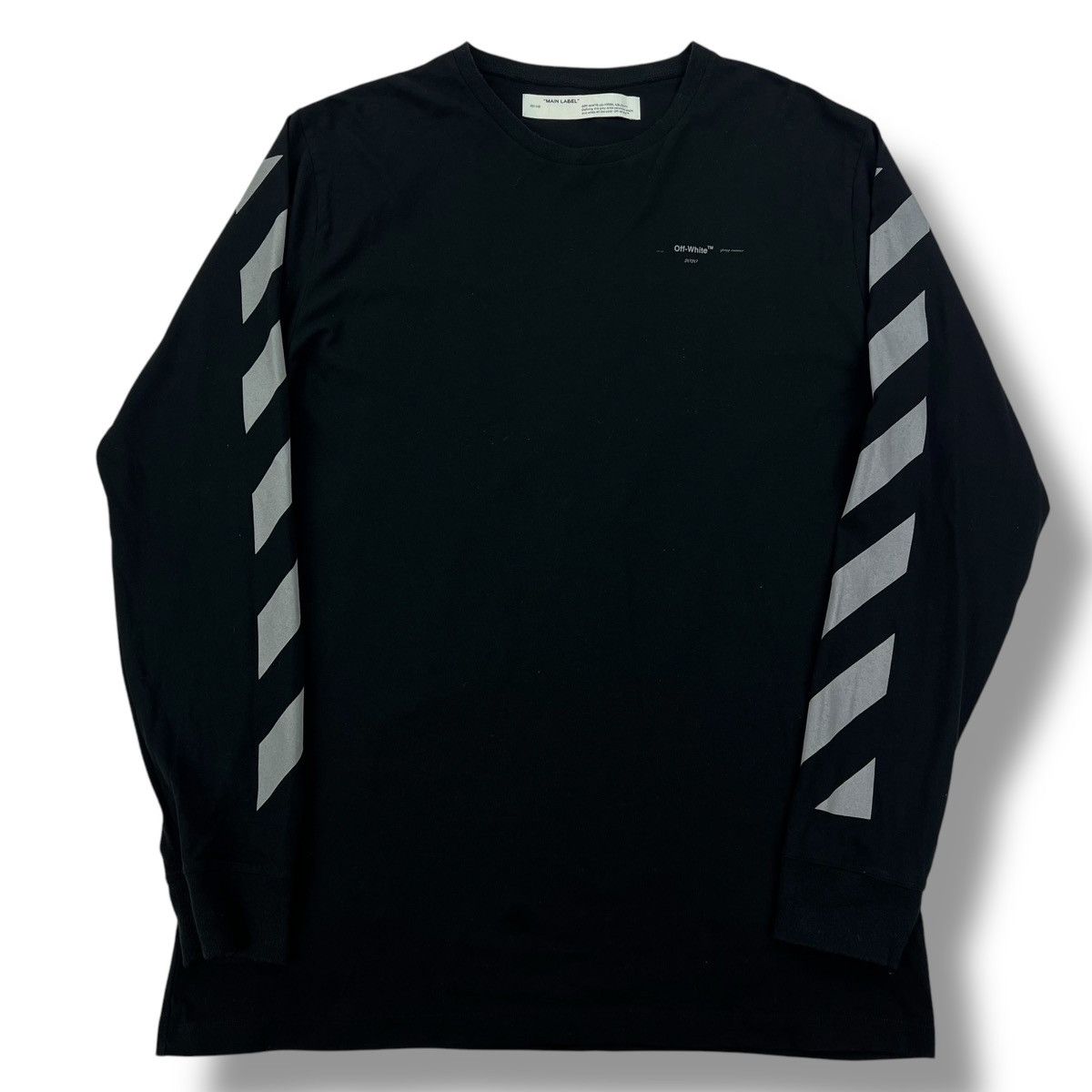 Off-White Off-White Grey Diagonal Long Sleeve T Shirt Size US XXL / EU 58 / 5 - 3 Thumbnail