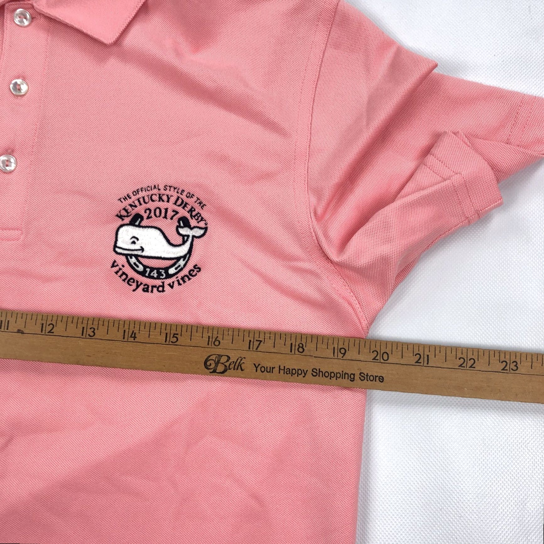 Vineyard Vines Vineyard Vines Polo Shirt Men S Small Pink Kentucky Derby 143 Performance Embroidered Whale Short Sleeve Polo Shirt Size US S / EU 44-46 / 1 - 5 Thumbnail