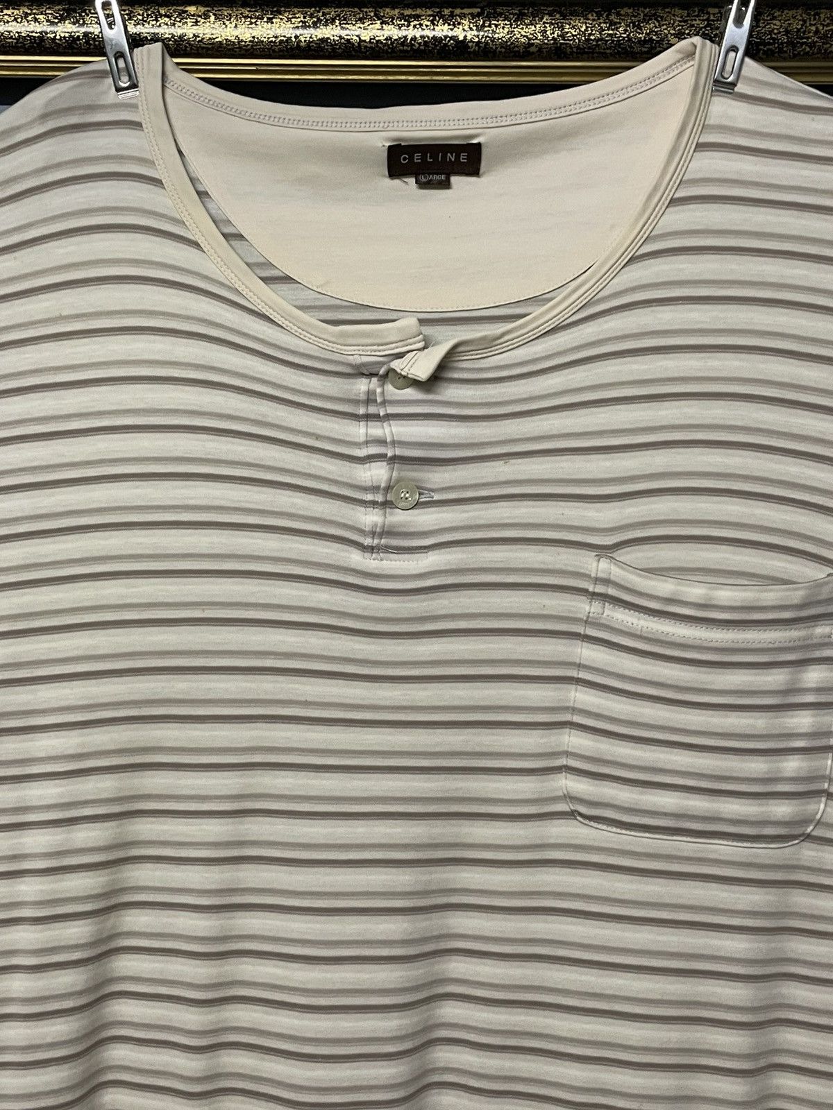 Celine Vintage Designer Celine Striped Boxy Casual Comfort Tshirt Size US L / EU 52-54 / 3 - 3 Thumbnail