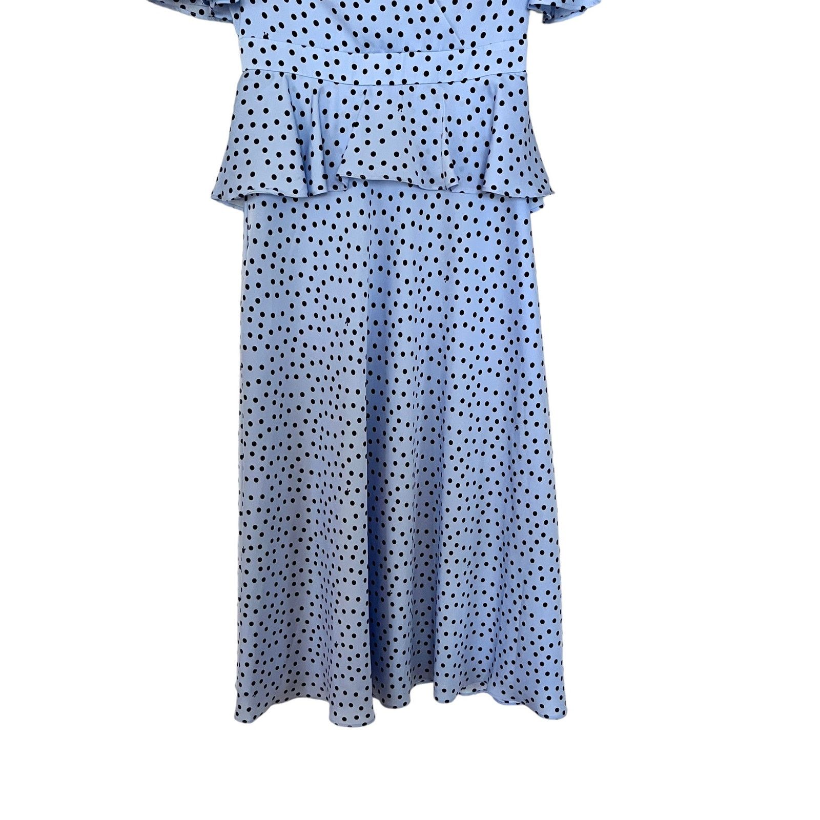 Ted Baker TED BAKER MABBEL DOTTY PEPLUM Polka Dot DRESS, BLUE/BLACK Size XS / US 0-2 / IT 36-38 - 6 Thumbnail